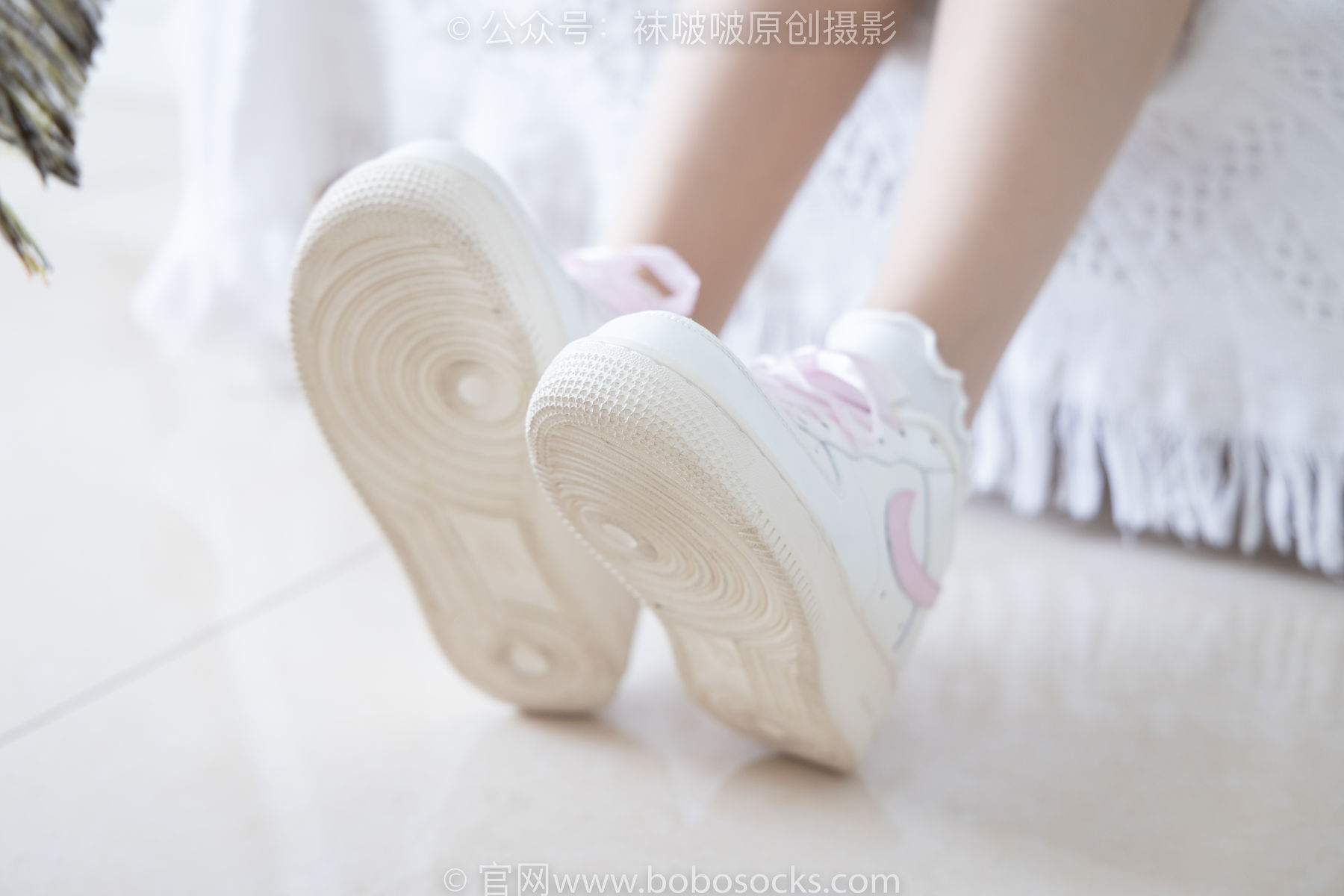 BoBoSocks袜啵啵 No.163 小甜豆-空军一号板鞋、白棉袜、肉丝