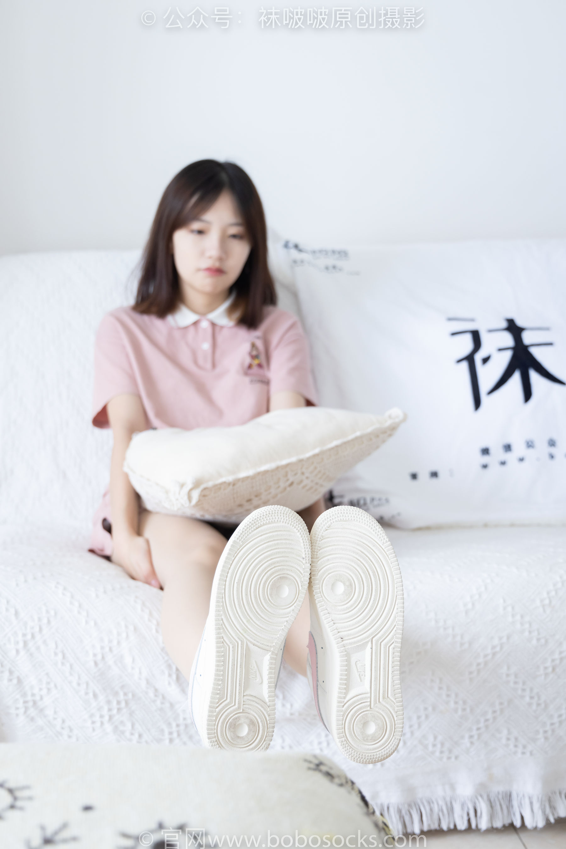 BoBoSocks袜啵啵 No.163 小甜豆-空军一号板鞋、白棉袜、肉丝