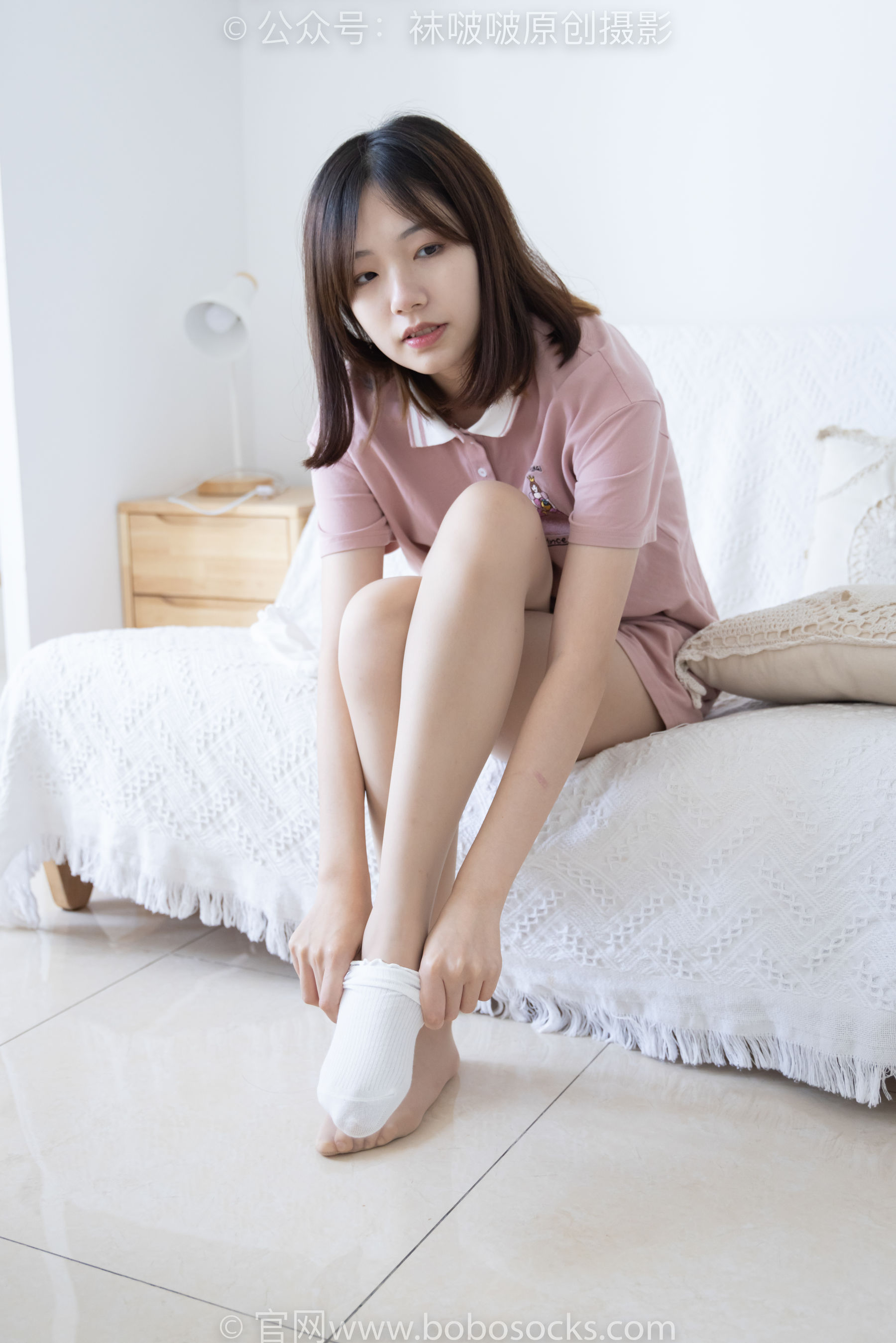 BoBoSocks袜啵啵 No.163 小甜豆-空军一号板鞋、白棉袜、肉丝