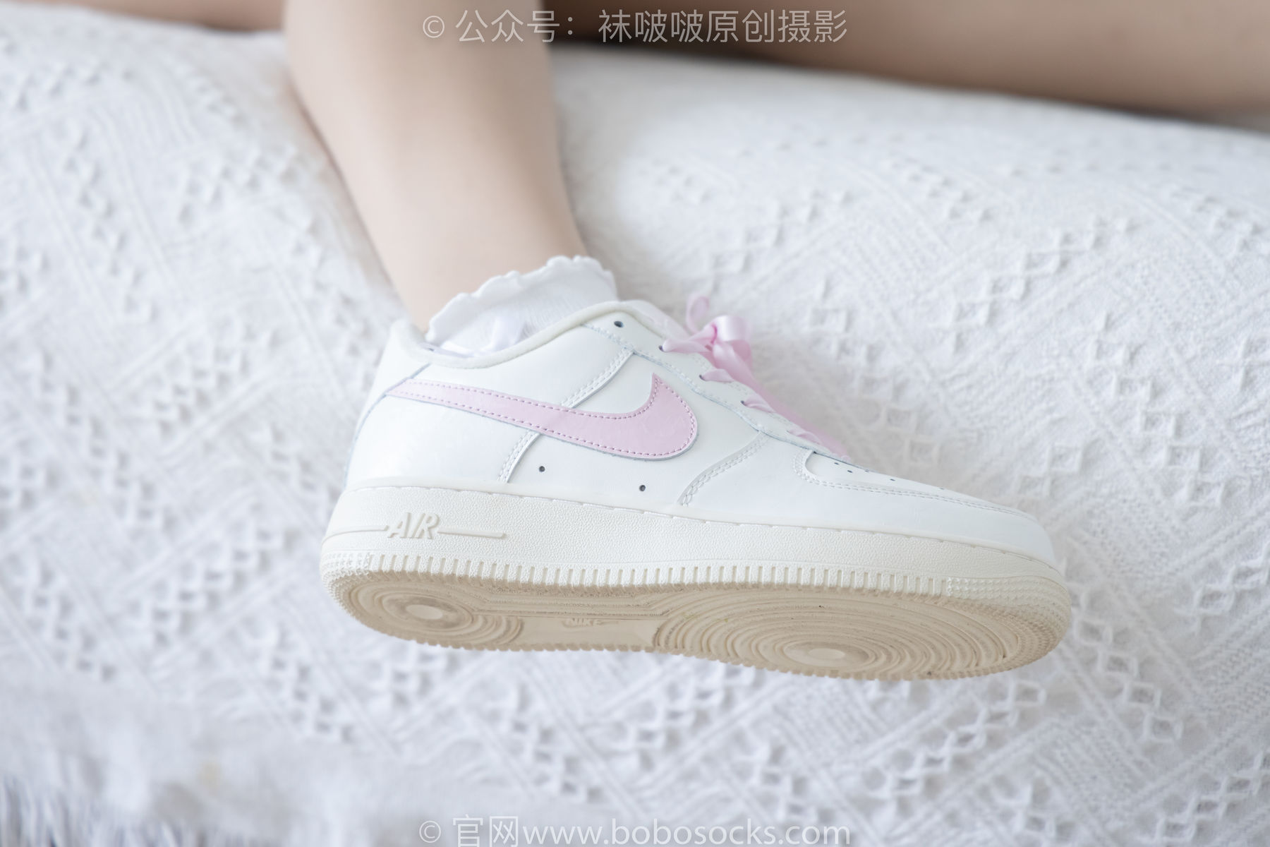 BoBoSocks袜啵啵 No.163 小甜豆-空军一号板鞋、白棉袜、肉丝