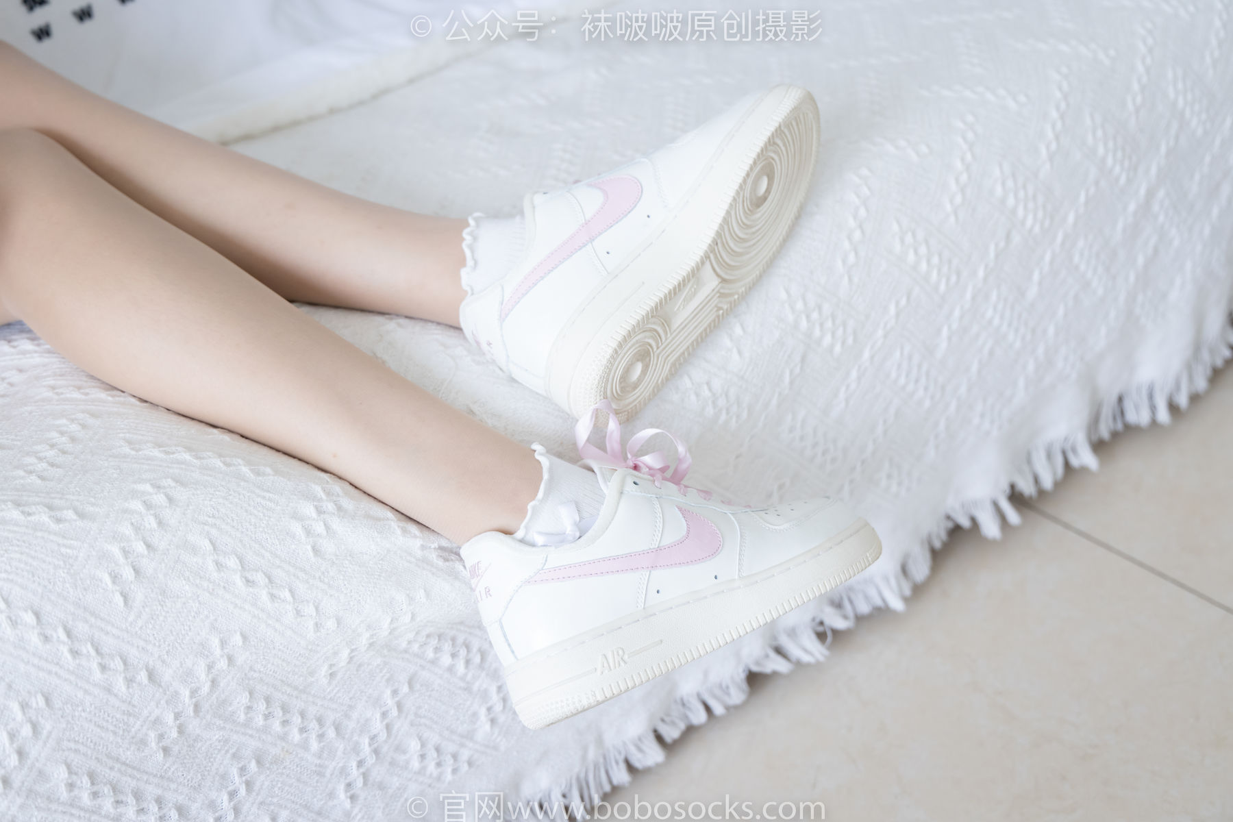 BoBoSocks袜啵啵 No.163 小甜豆-空军一号板鞋、白棉袜、肉丝