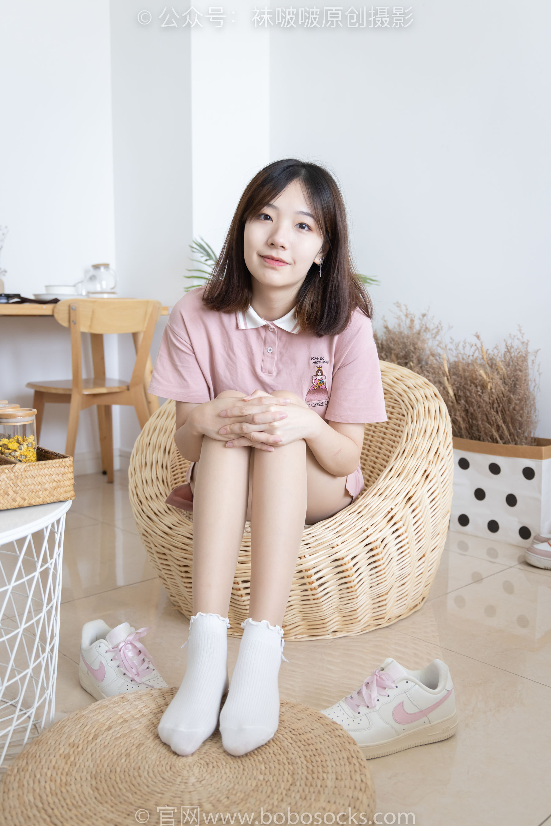 BoBoSocks袜啵啵 No.163 小甜豆-空军一号板鞋、白棉袜、肉丝