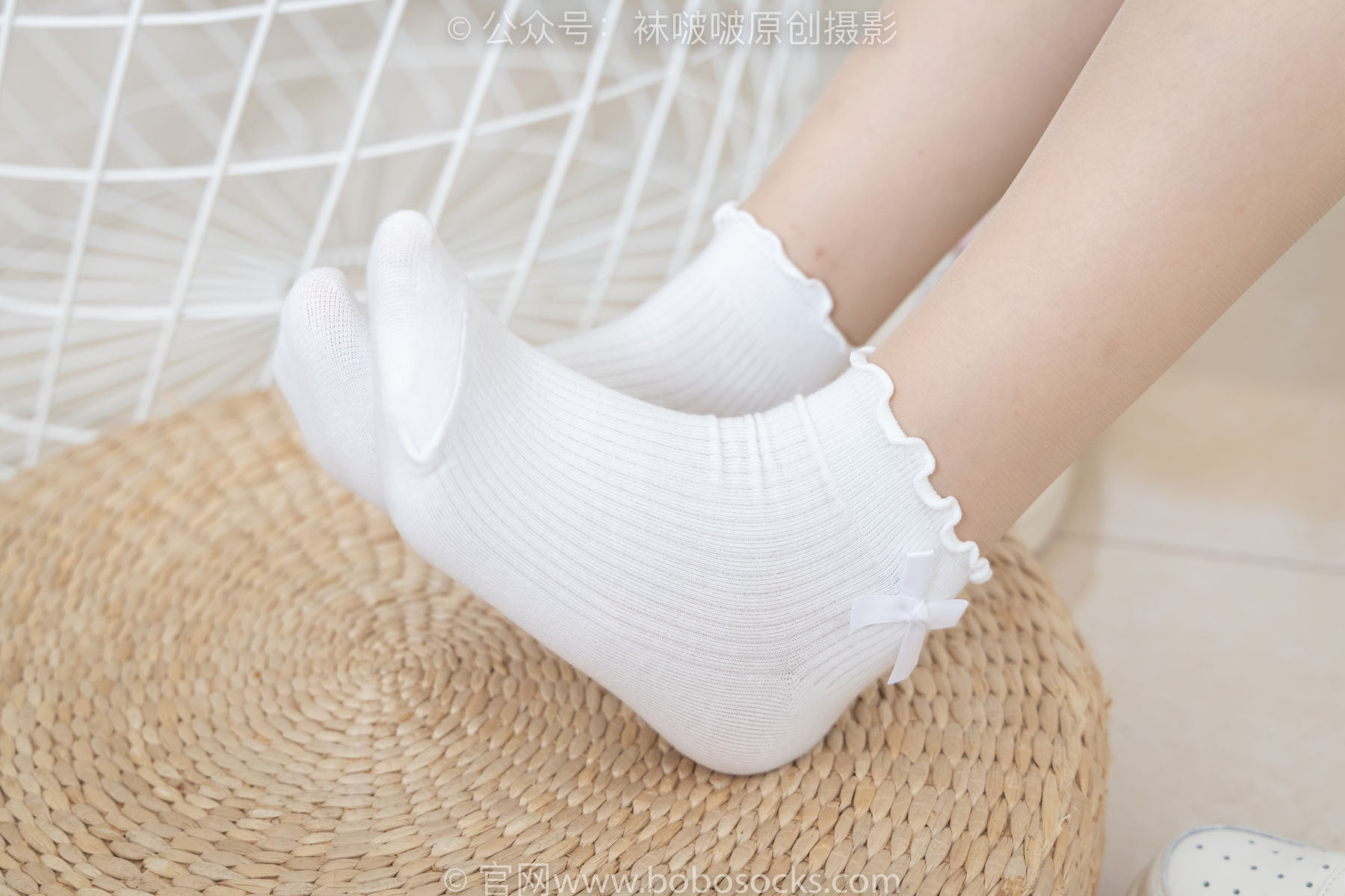 BoBoSocks袜啵啵 No.163 小甜豆-空军一号板鞋、白棉袜、肉丝
