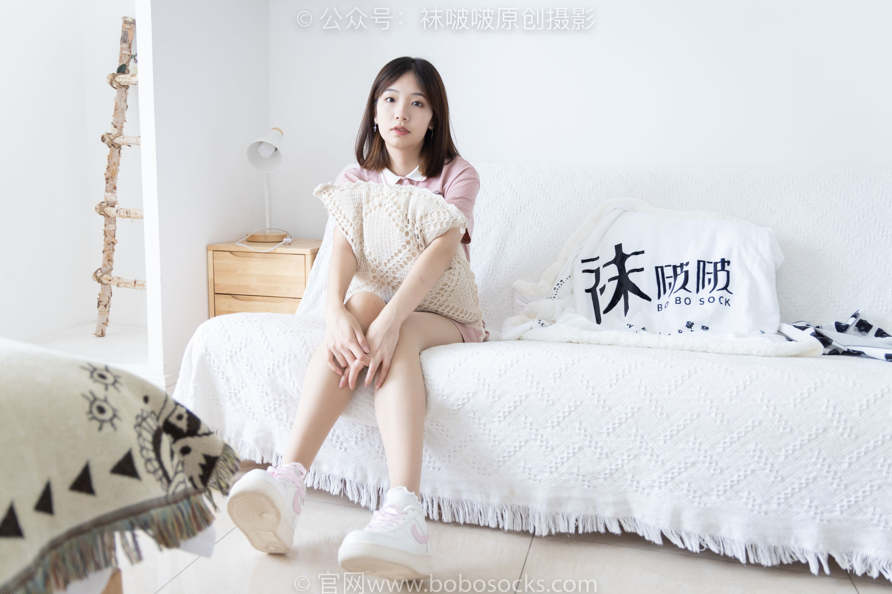 BoBoSocks袜啵啵 No.163 小甜豆-空军一号板鞋、白棉袜、肉丝