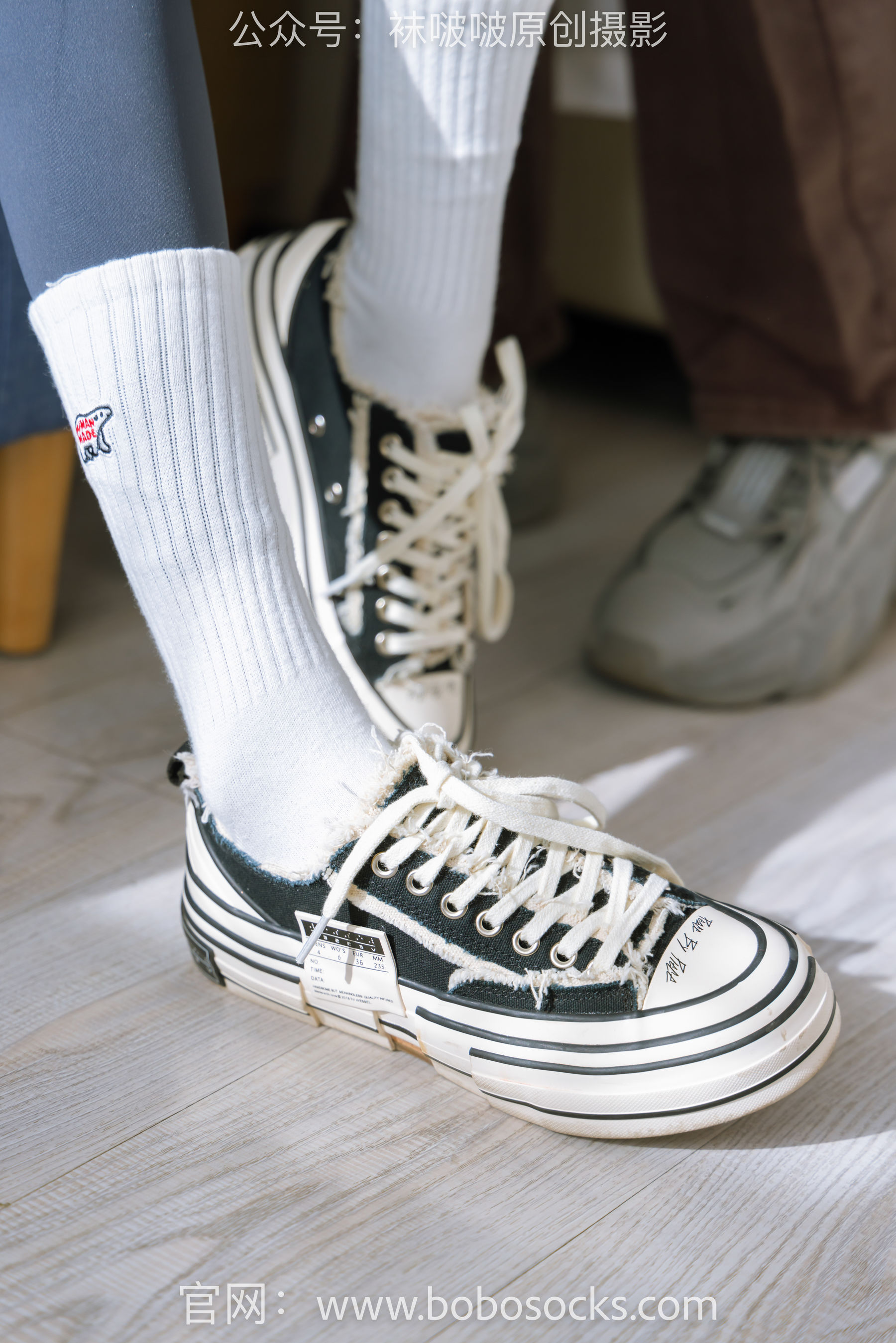BoBoSocks袜啵啵 No.166 小甜豆稚予-板鞋、运动鞋、高跟鞋、白棉袜、蓝丝
