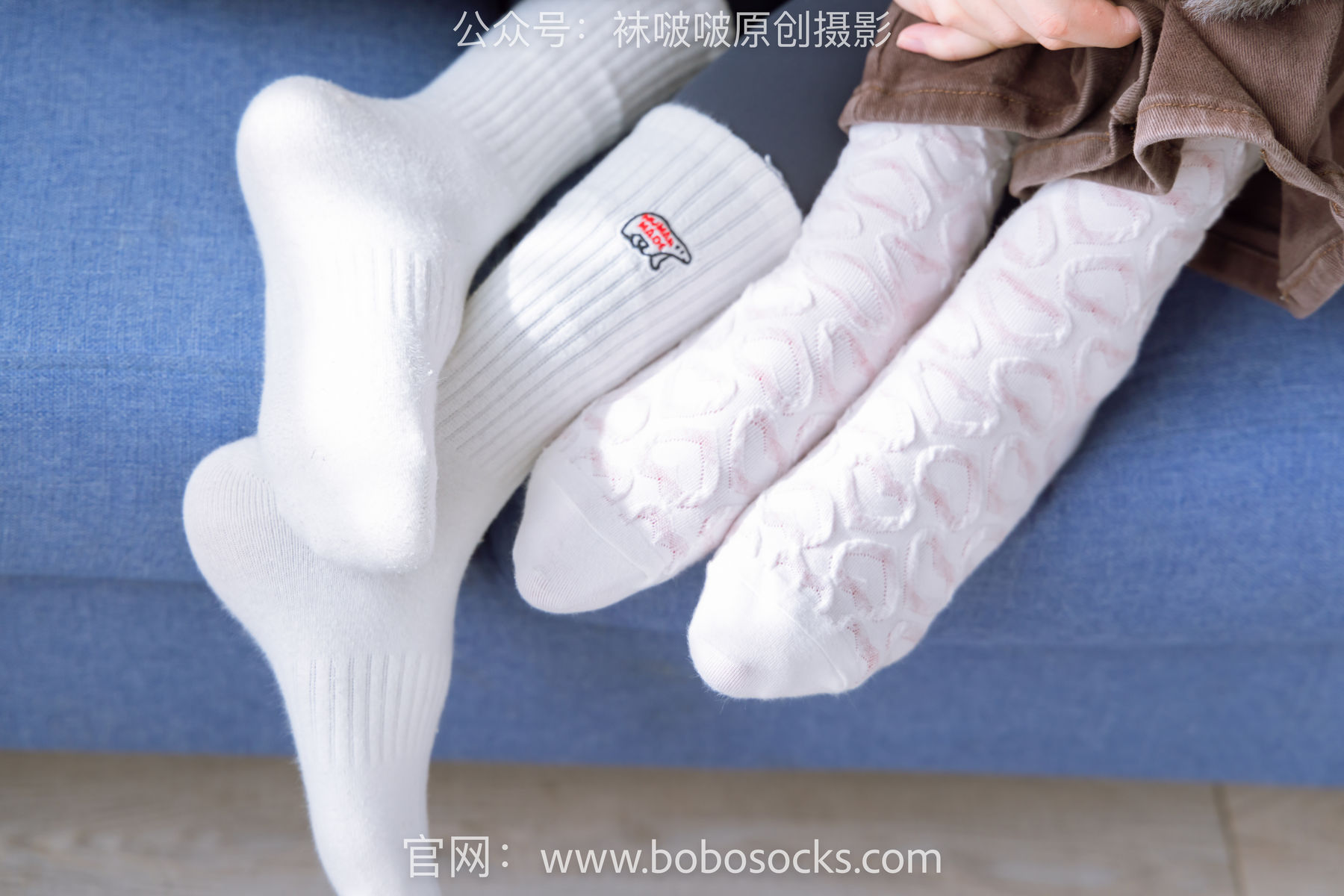 BoBoSocks袜啵啵 No.166 小甜豆稚予-板鞋、运动鞋、高跟鞋、白棉袜、蓝丝