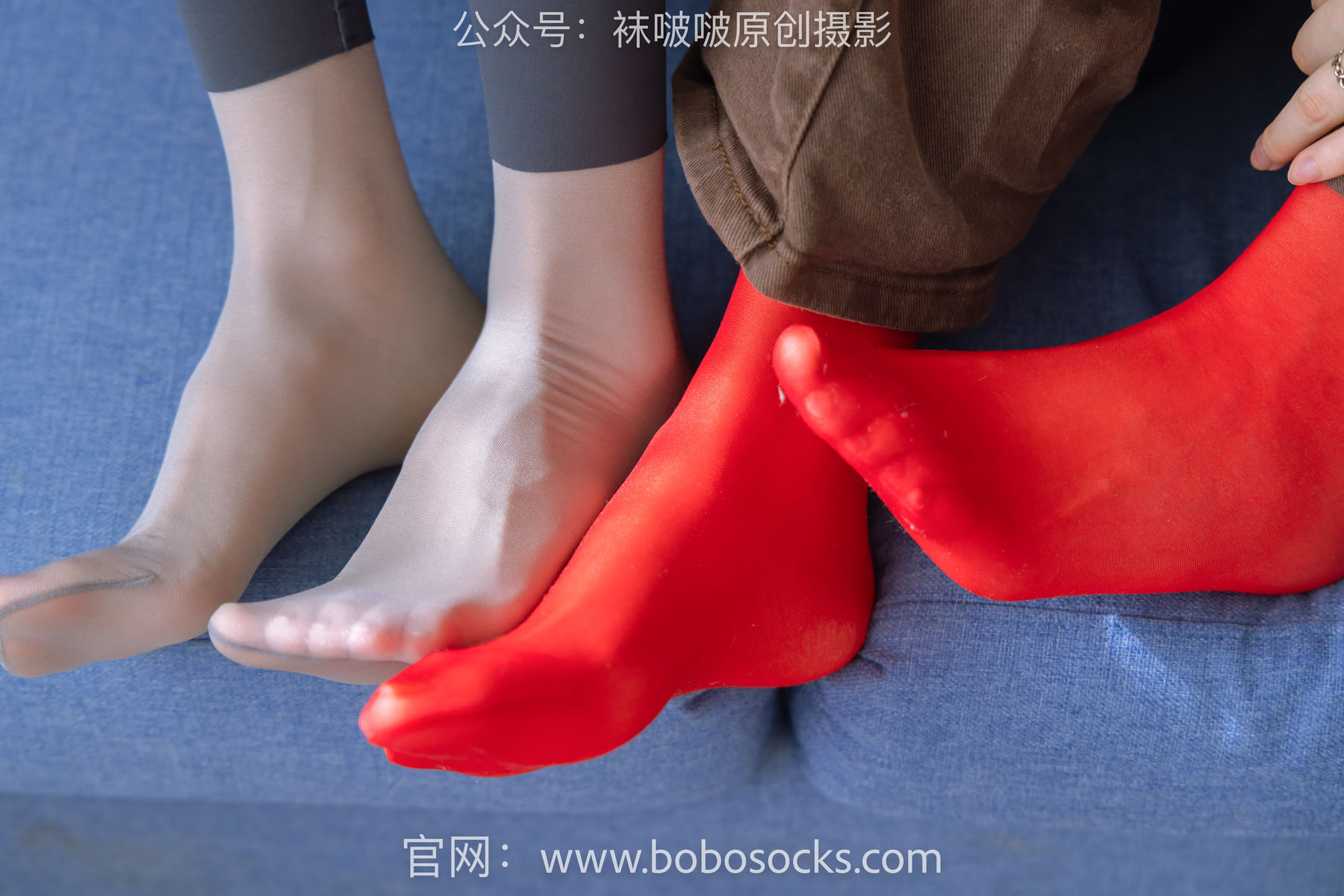 BoBoSocks袜啵啵 No.166 小甜豆稚予-板鞋、运动鞋、高跟鞋、白棉袜、蓝丝