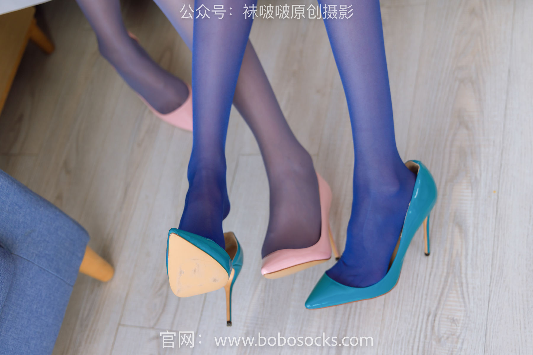 BoBoSocks袜啵啵 No.166 小甜豆稚予-板鞋、运动鞋、高跟鞋、白棉袜、蓝丝