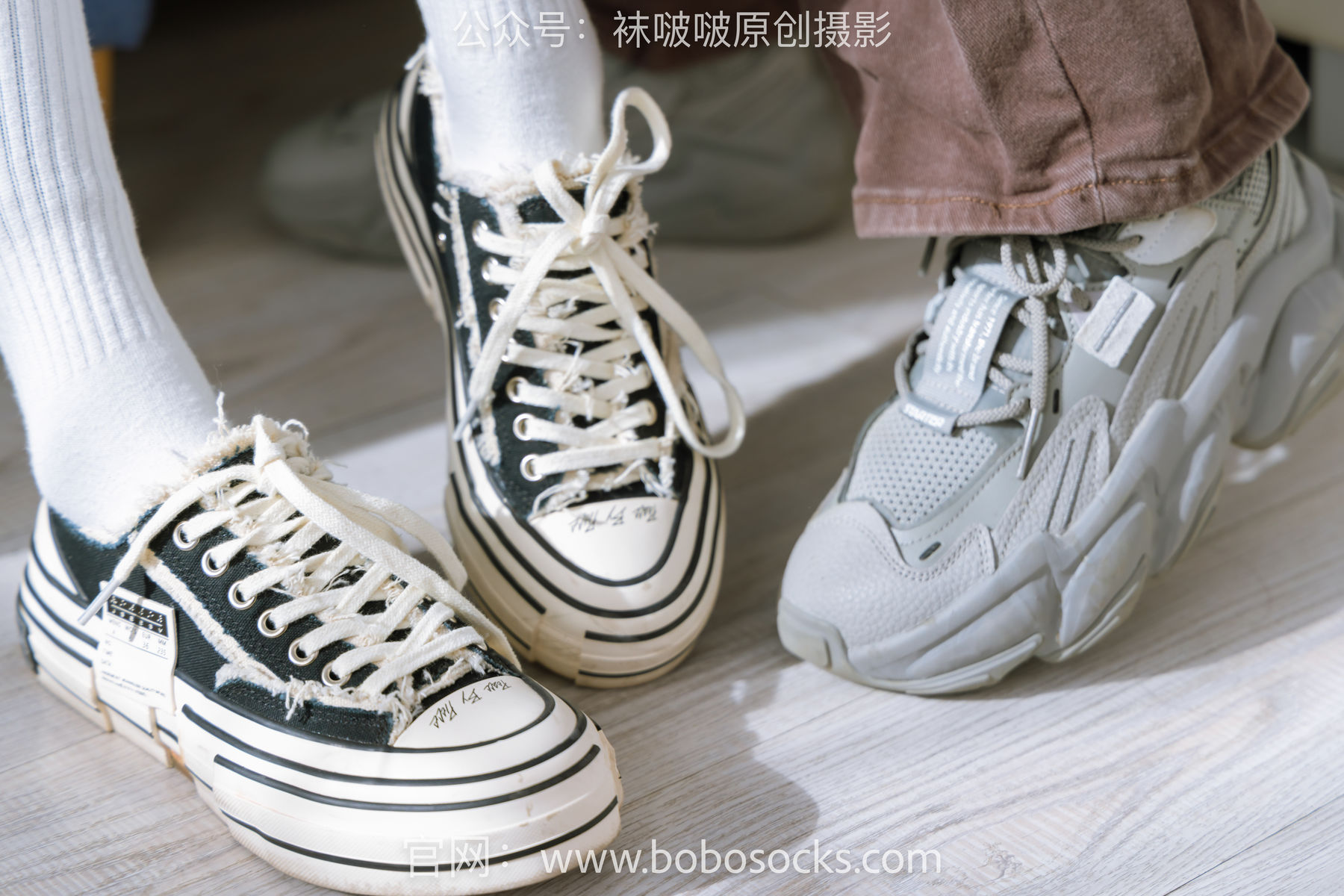 BoBoSocks袜啵啵 No.166 小甜豆稚予-板鞋、运动鞋、高跟鞋、白棉袜、蓝丝
