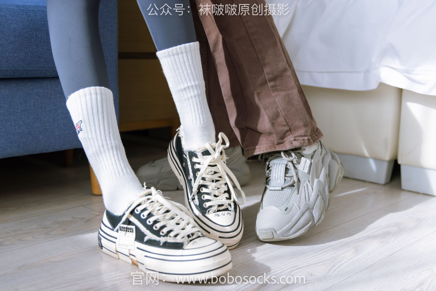 BoBoSocks袜啵啵 No.166 小甜豆稚予-板鞋、运动鞋、高跟鞋、白棉袜、蓝丝