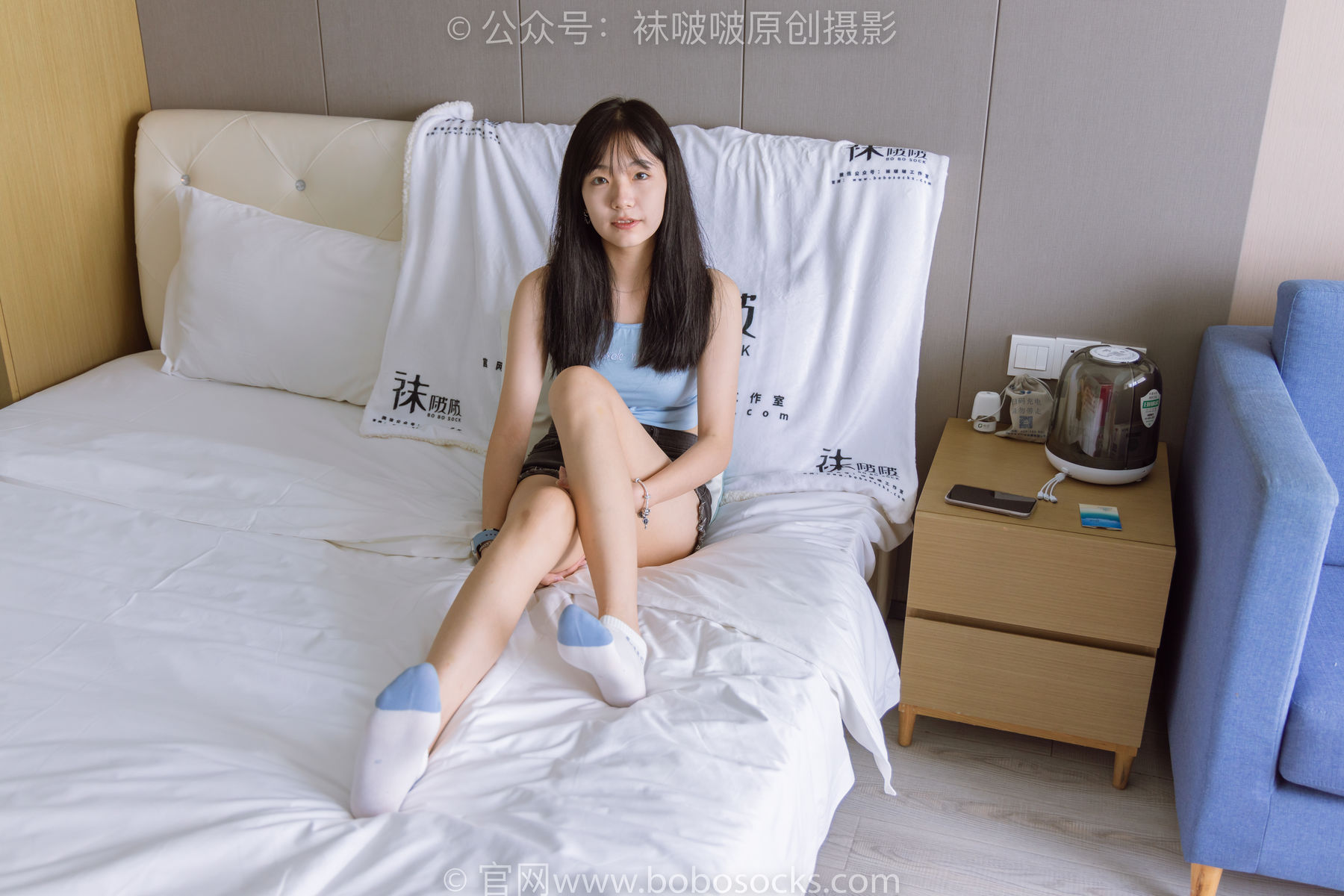 BoBoSocks袜啵啵 No.174 小甜豆-高跟长靴、白棉袜、裸足