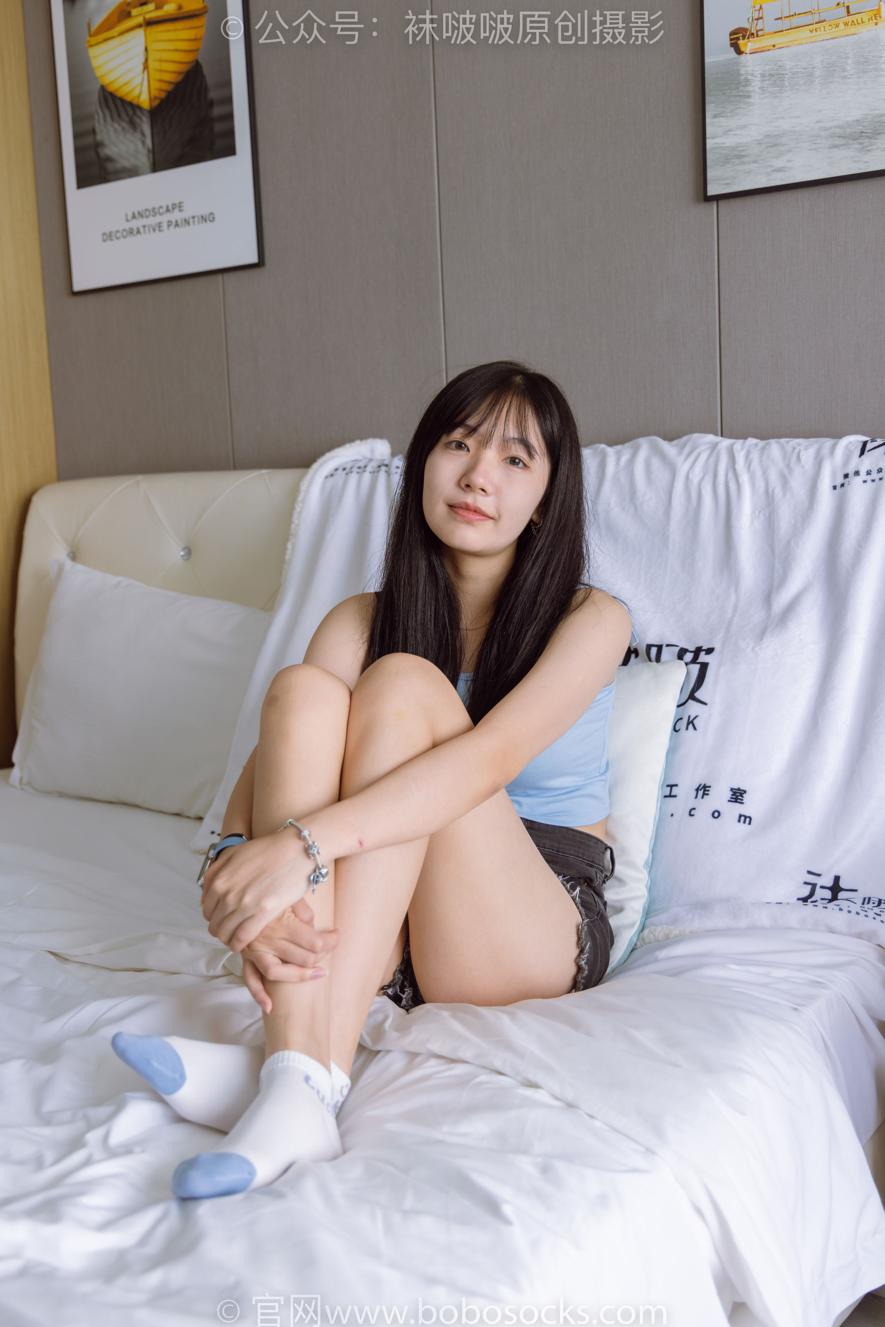 BoBoSocks袜啵啵 No.174 小甜豆-高跟长靴、白棉袜、裸足