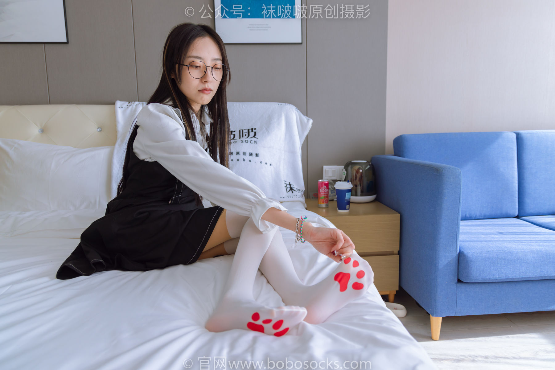 BoBoSocks袜啵啵 No.177 稚予-皮鞋、厚白丝（脚底猫爪印款）