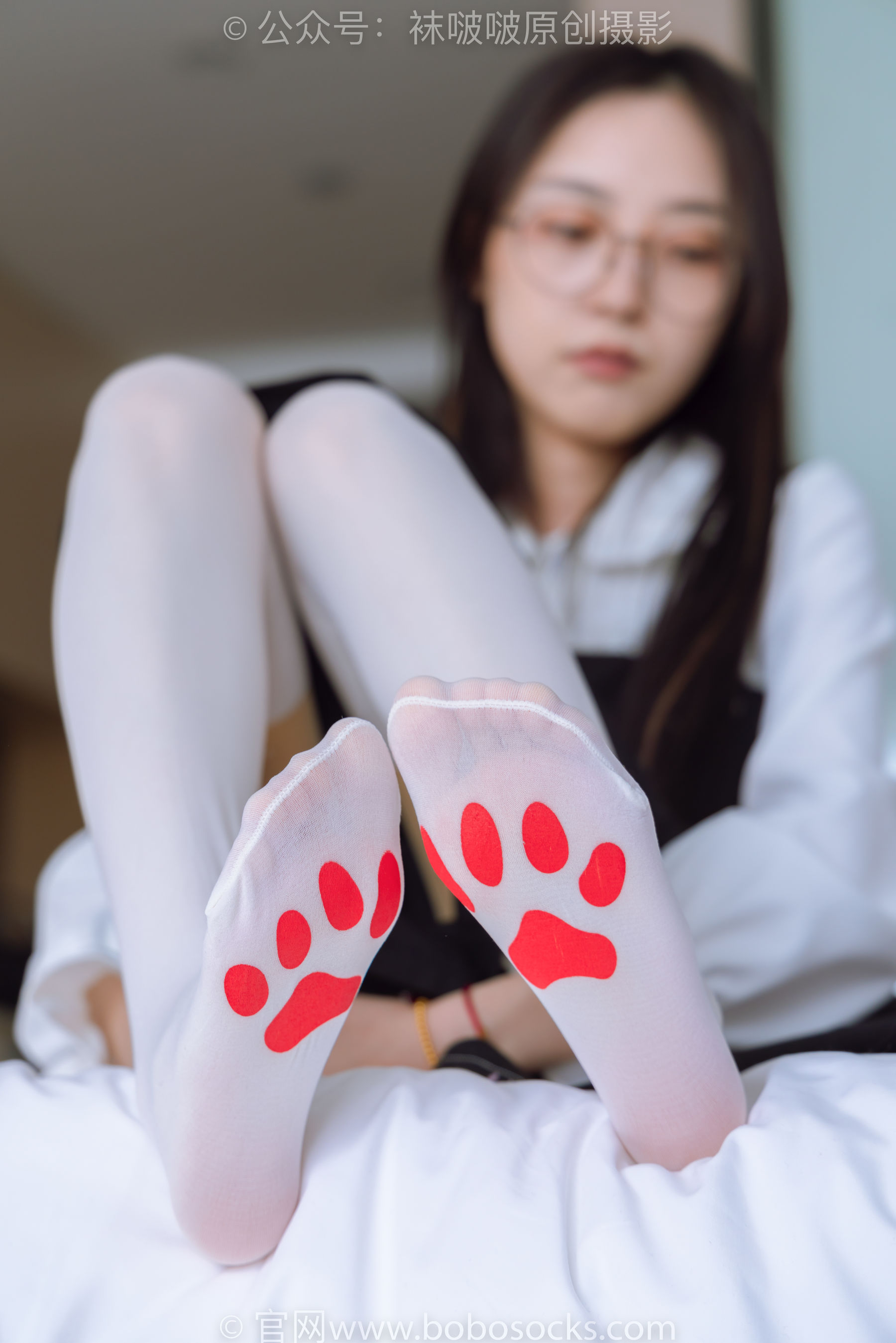 BoBoSocks袜啵啵 No.177 稚予-皮鞋、厚白丝（脚底猫爪印款）