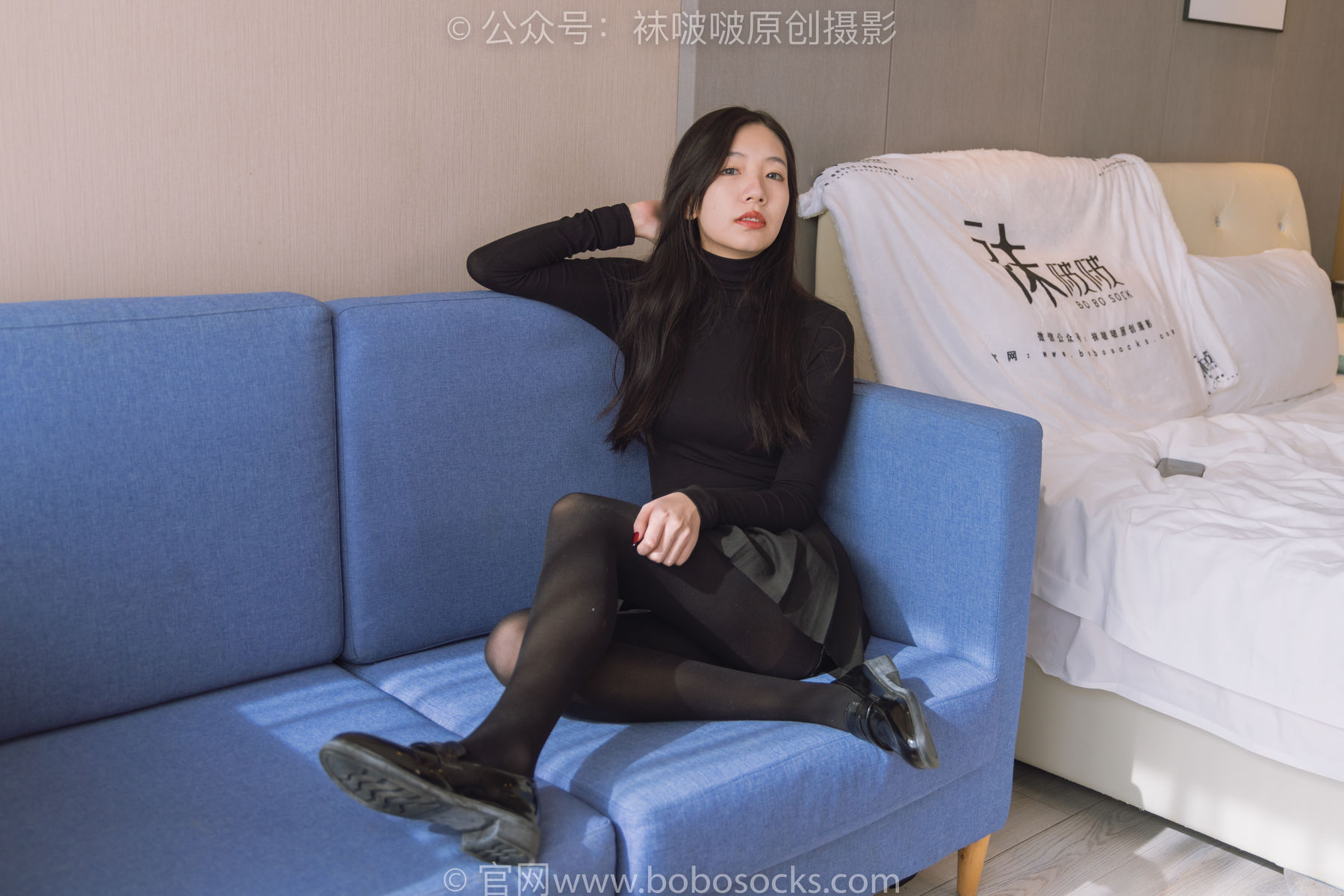 BoBoSocks袜啵啵 No.184 小甜豆-黑皮鞋、厚黑丝
