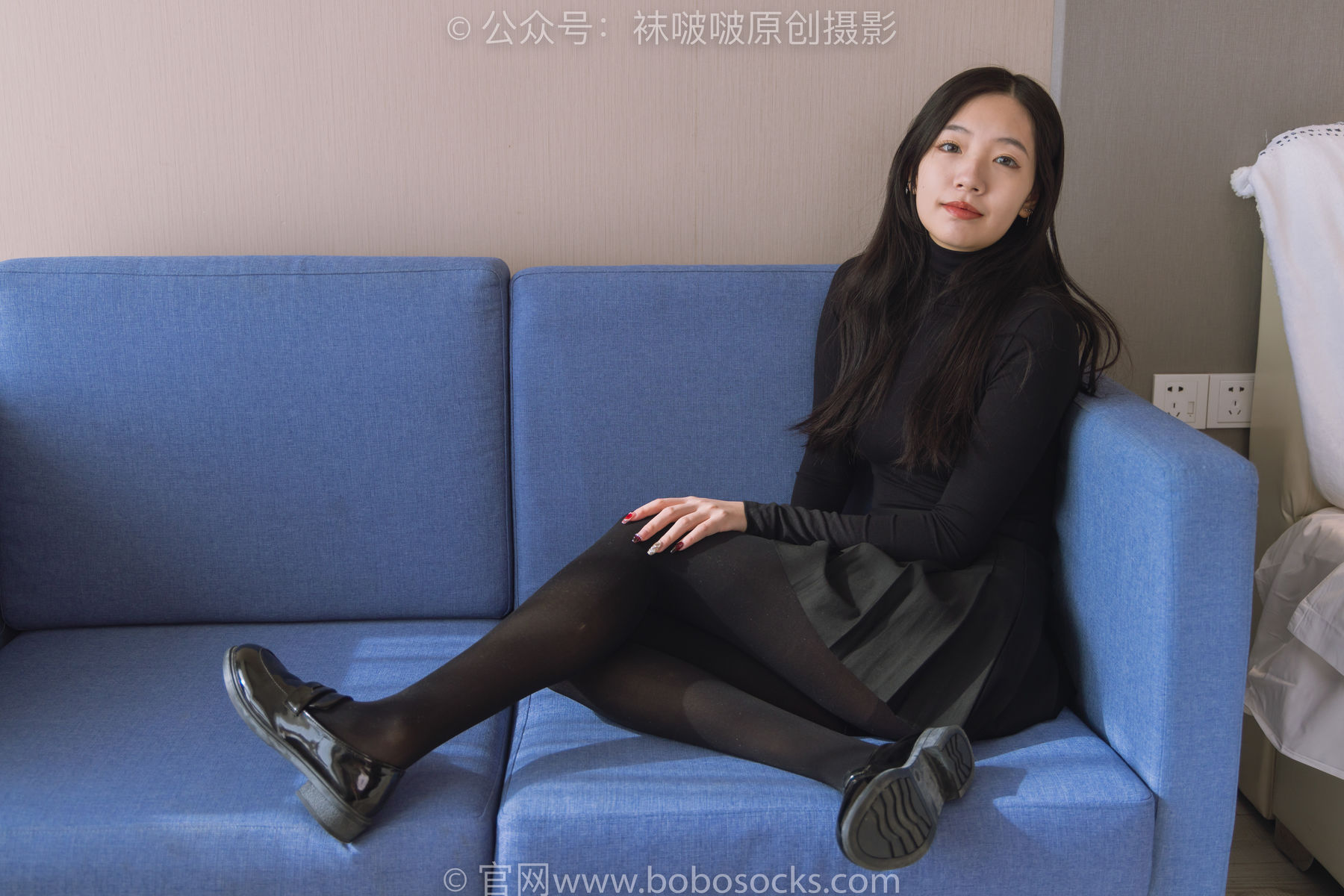 BoBoSocks袜啵啵 No.184 小甜豆-黑皮鞋、厚黑丝