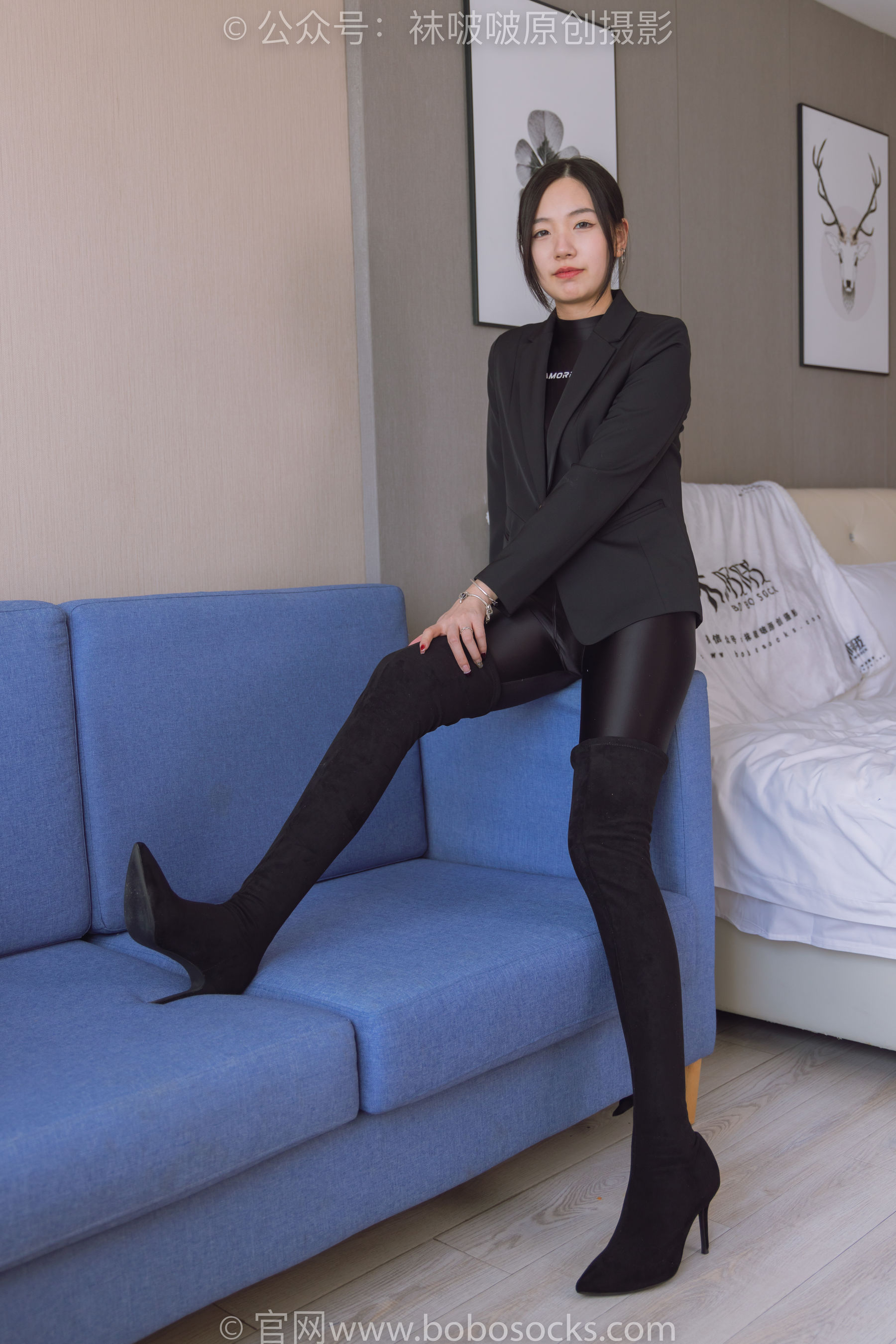 BoBoSocks袜啵啵 No.188 小甜豆-连体泳衣、高跟长靴、短肉丝、裸足