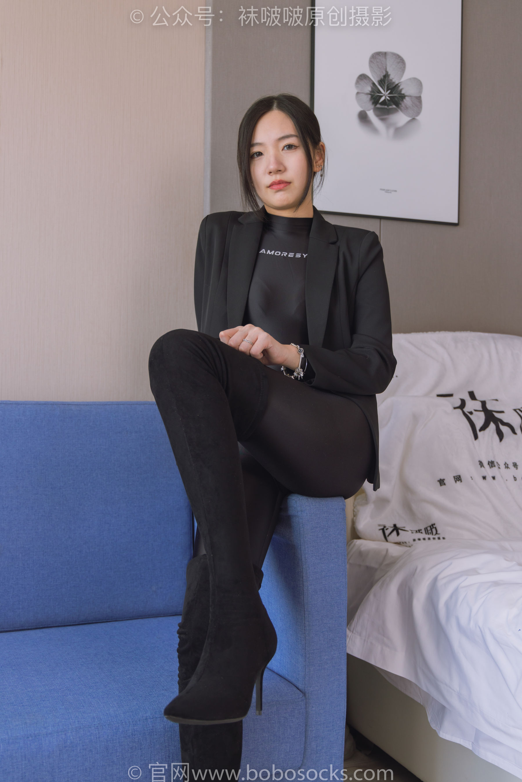 BoBoSocks袜啵啵 No.188 小甜豆-连体泳衣、高跟长靴、短肉丝、裸足