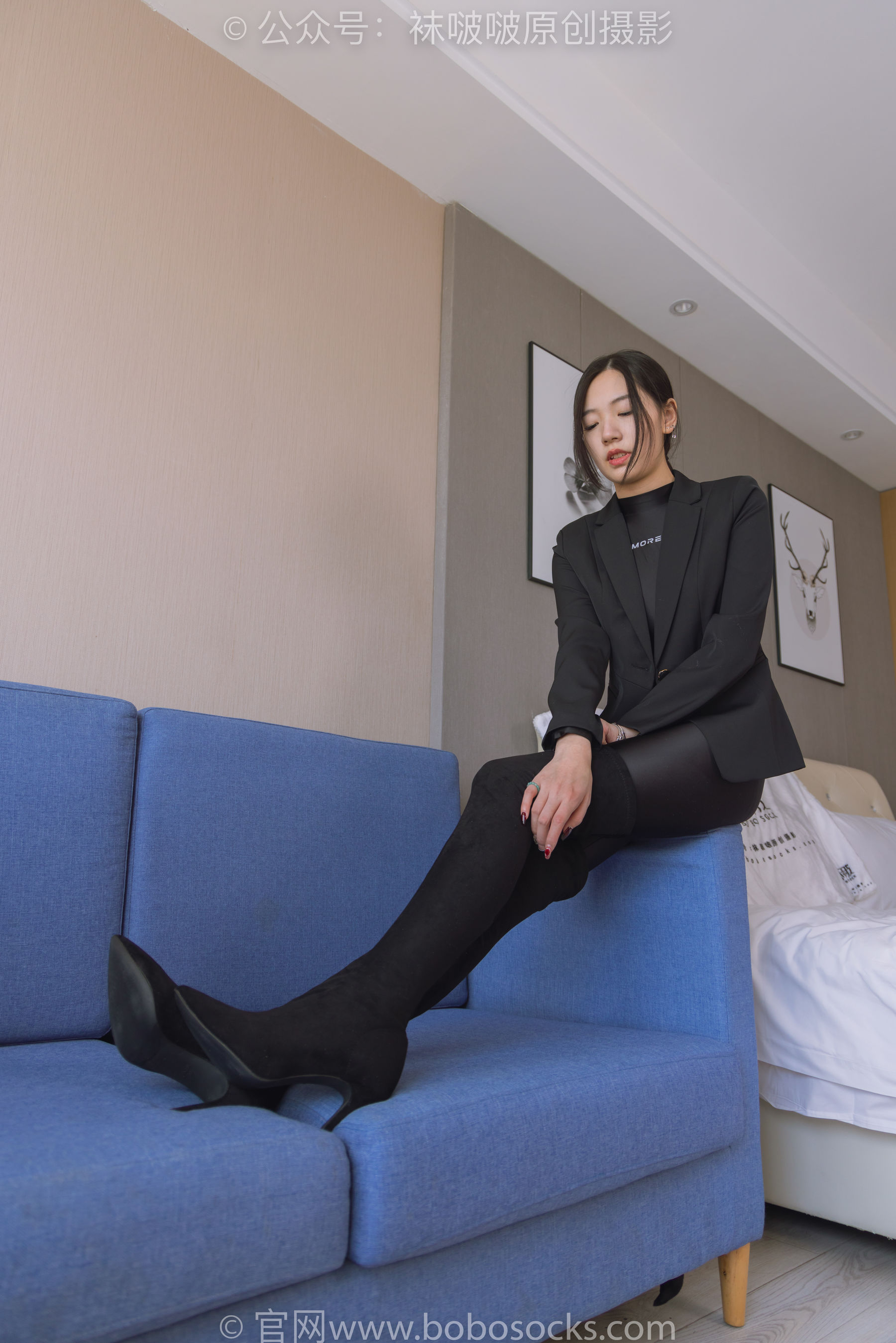 BoBoSocks袜啵啵 No.188 小甜豆-连体泳衣、高跟长靴、短肉丝、裸足