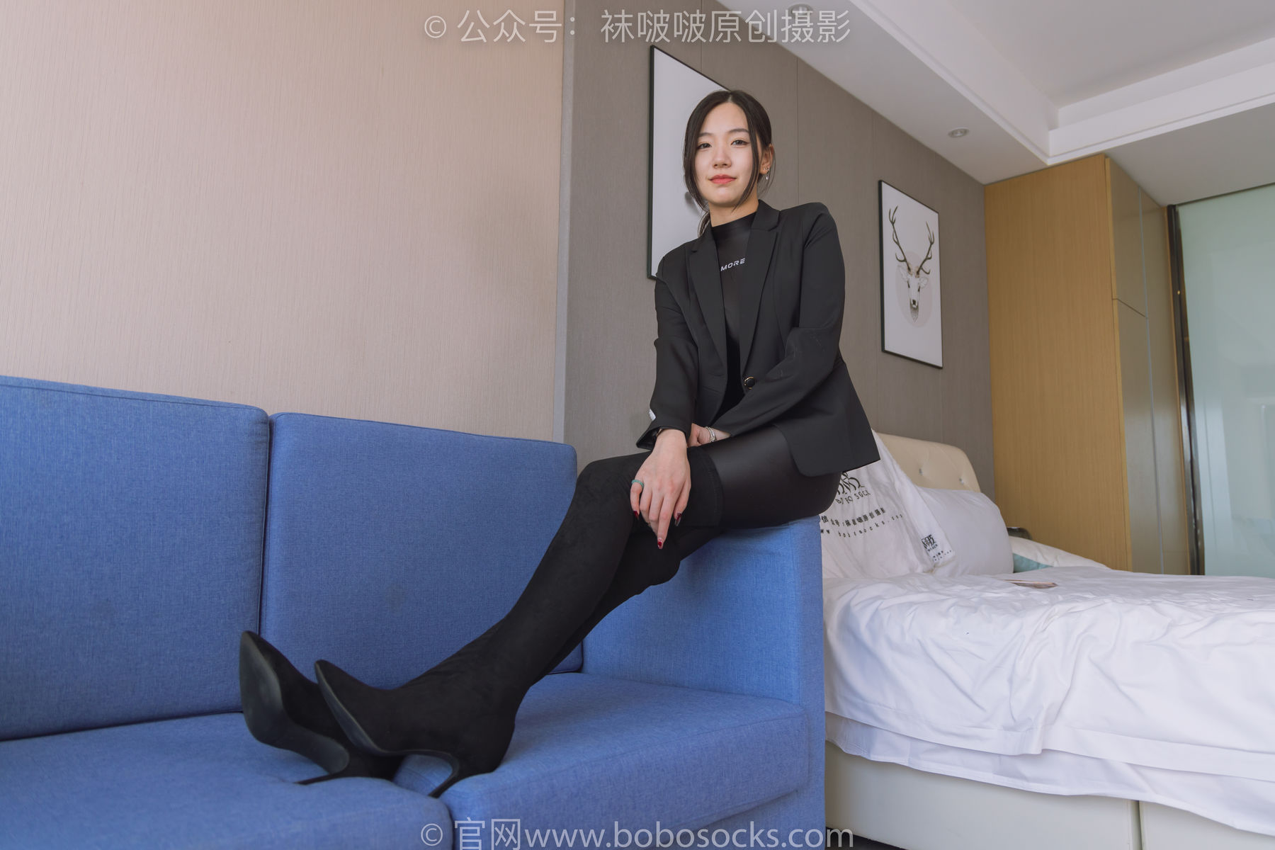 BoBoSocks袜啵啵 No.188 小甜豆-连体泳衣、高跟长靴、短肉丝、裸足