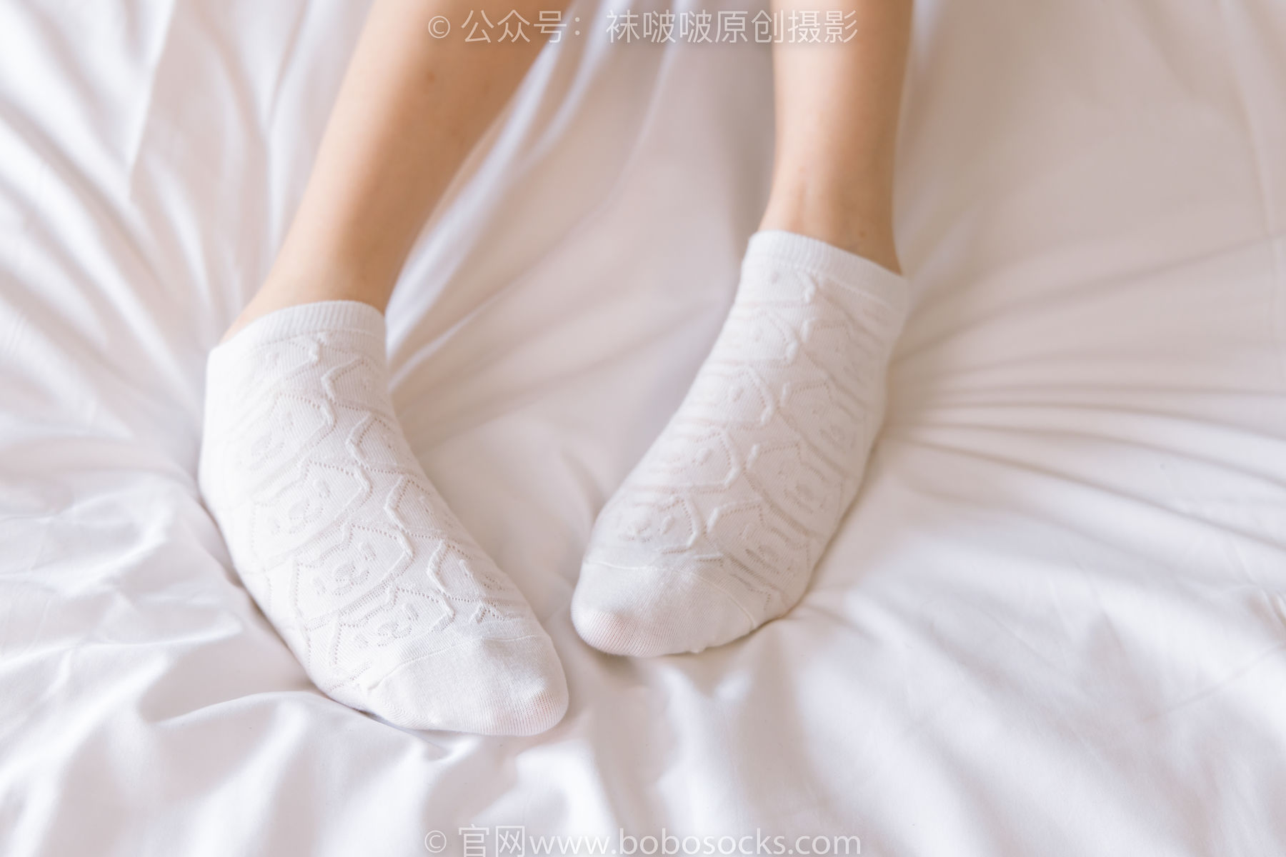 BoBoSocks袜啵啵 No.189 小甜豆-贝壳头板鞋、白棉袜、裸足