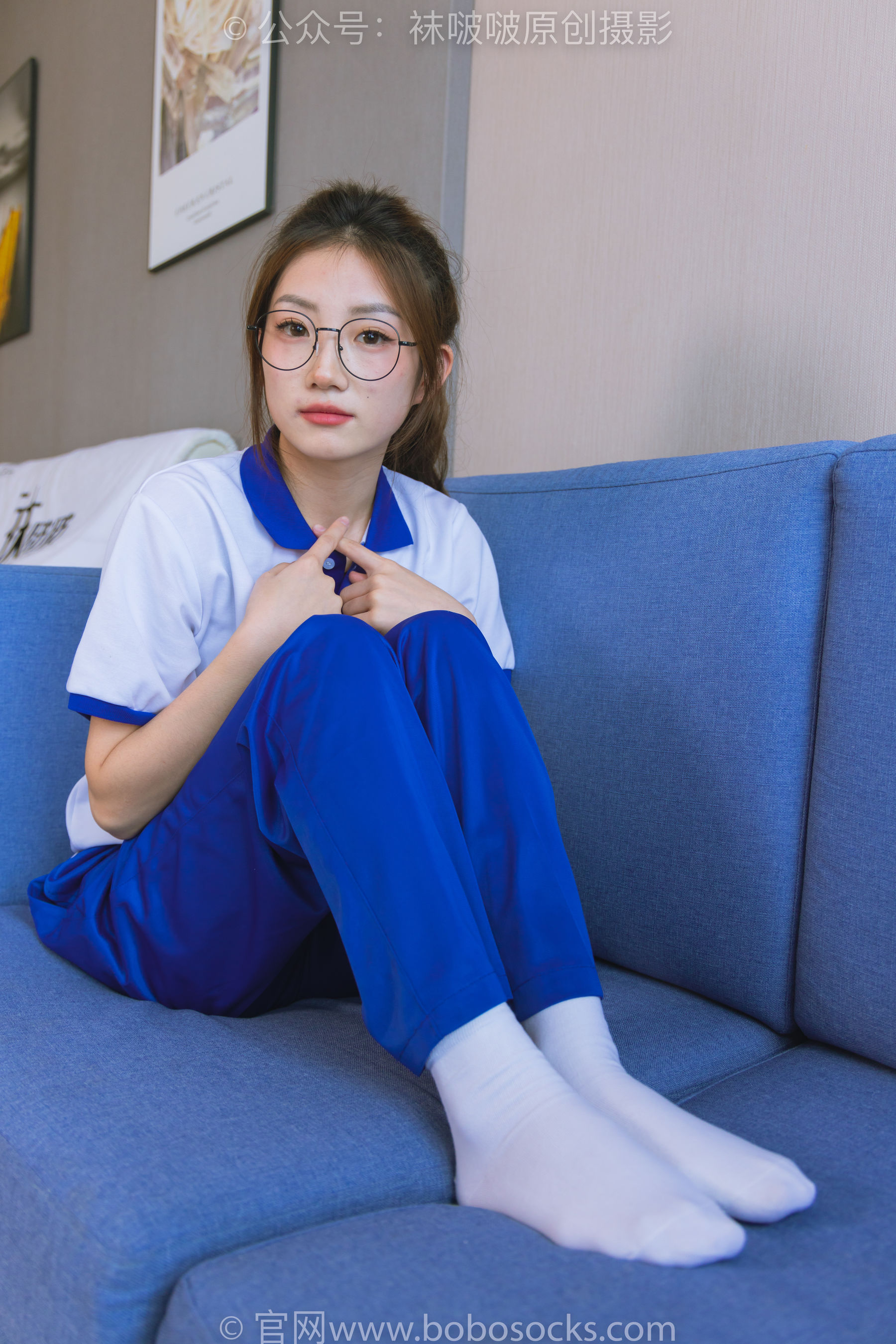BoBoSocks袜啵啵 No.193 小沫-贝壳头板鞋、白棉袜、肉丝、校服裤里丝