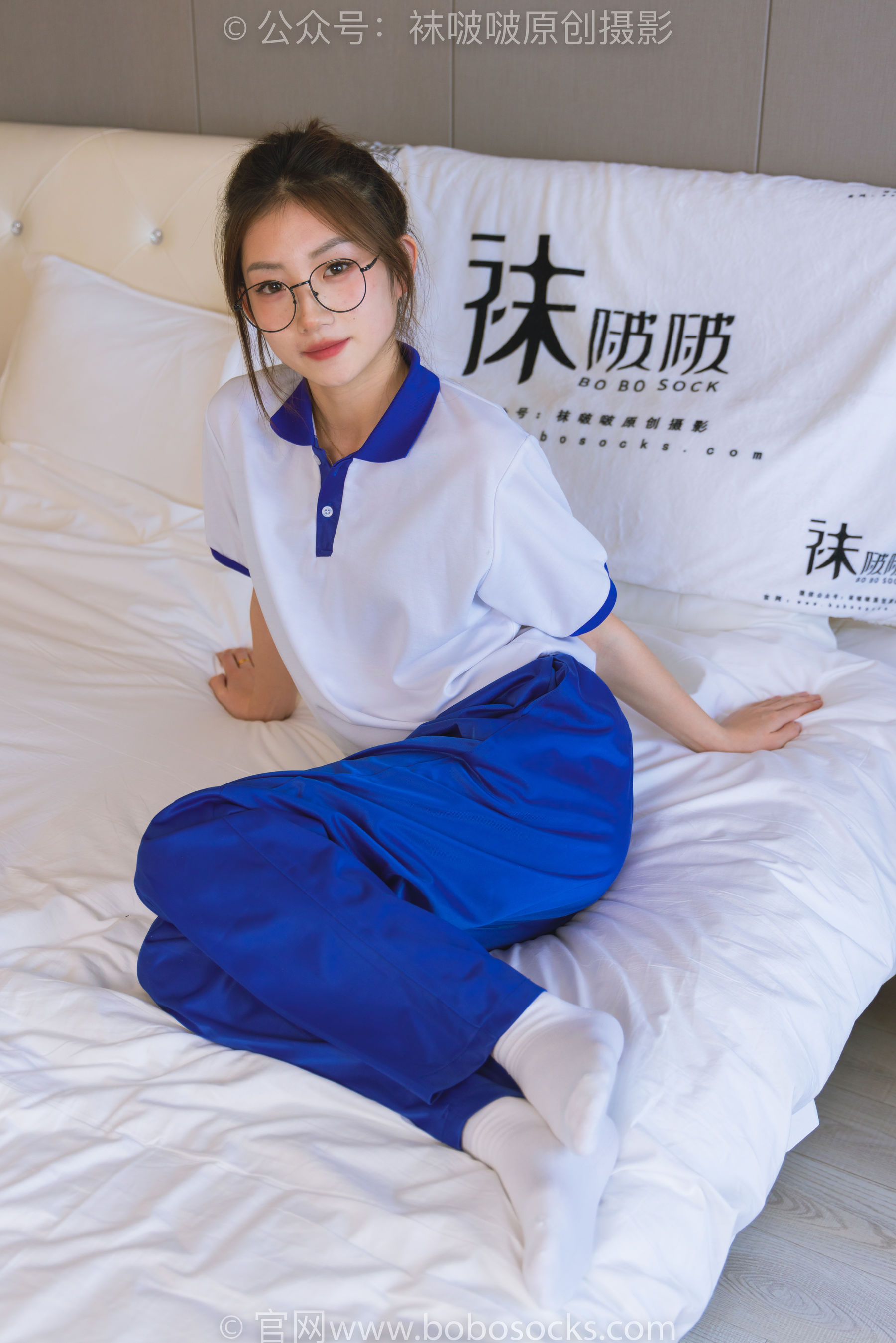 BoBoSocks袜啵啵 No.193 小沫-贝壳头板鞋、白棉袜、肉丝、校服裤里丝
