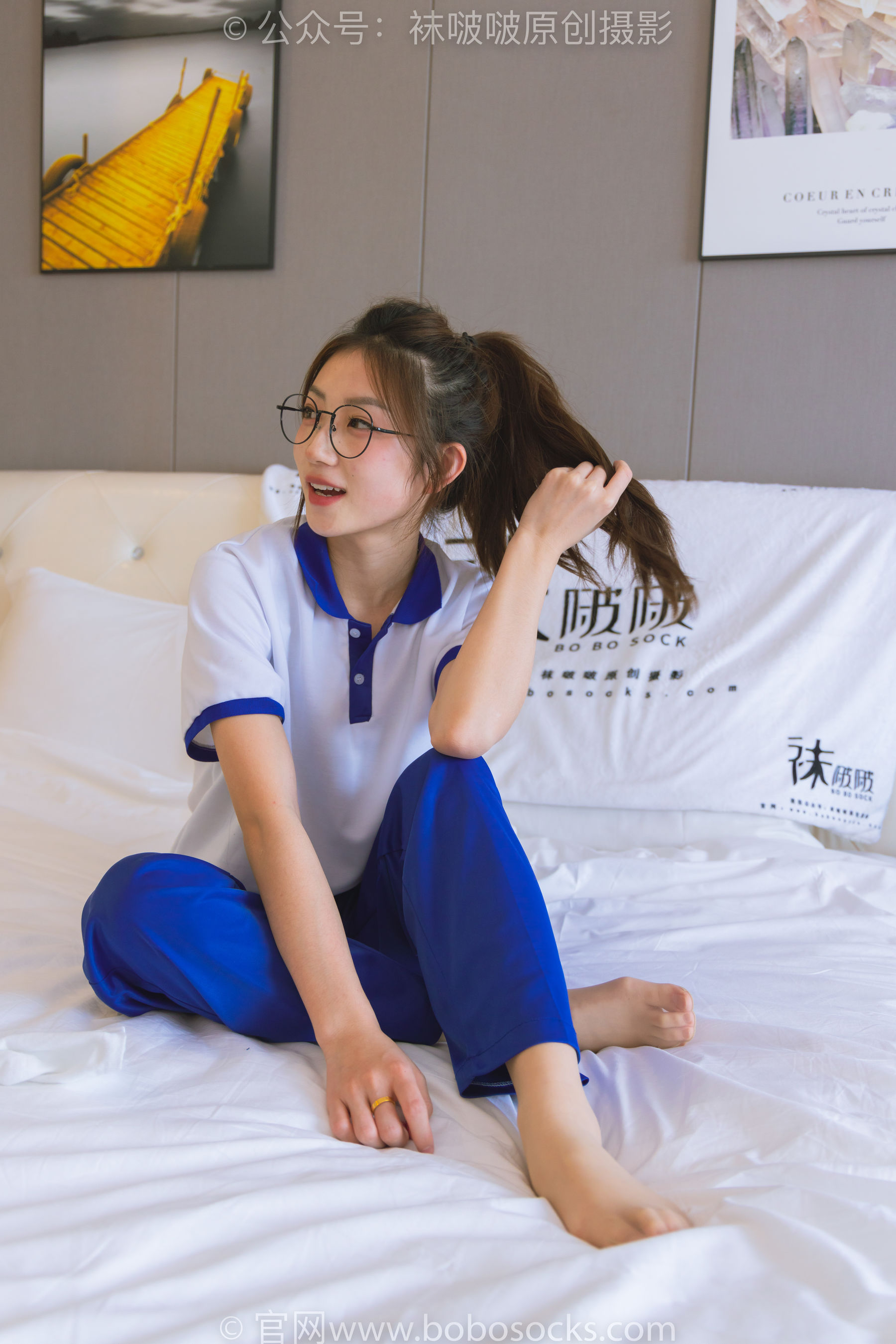 BoBoSocks袜啵啵 No.193 小沫-贝壳头板鞋、白棉袜、肉丝、校服裤里丝