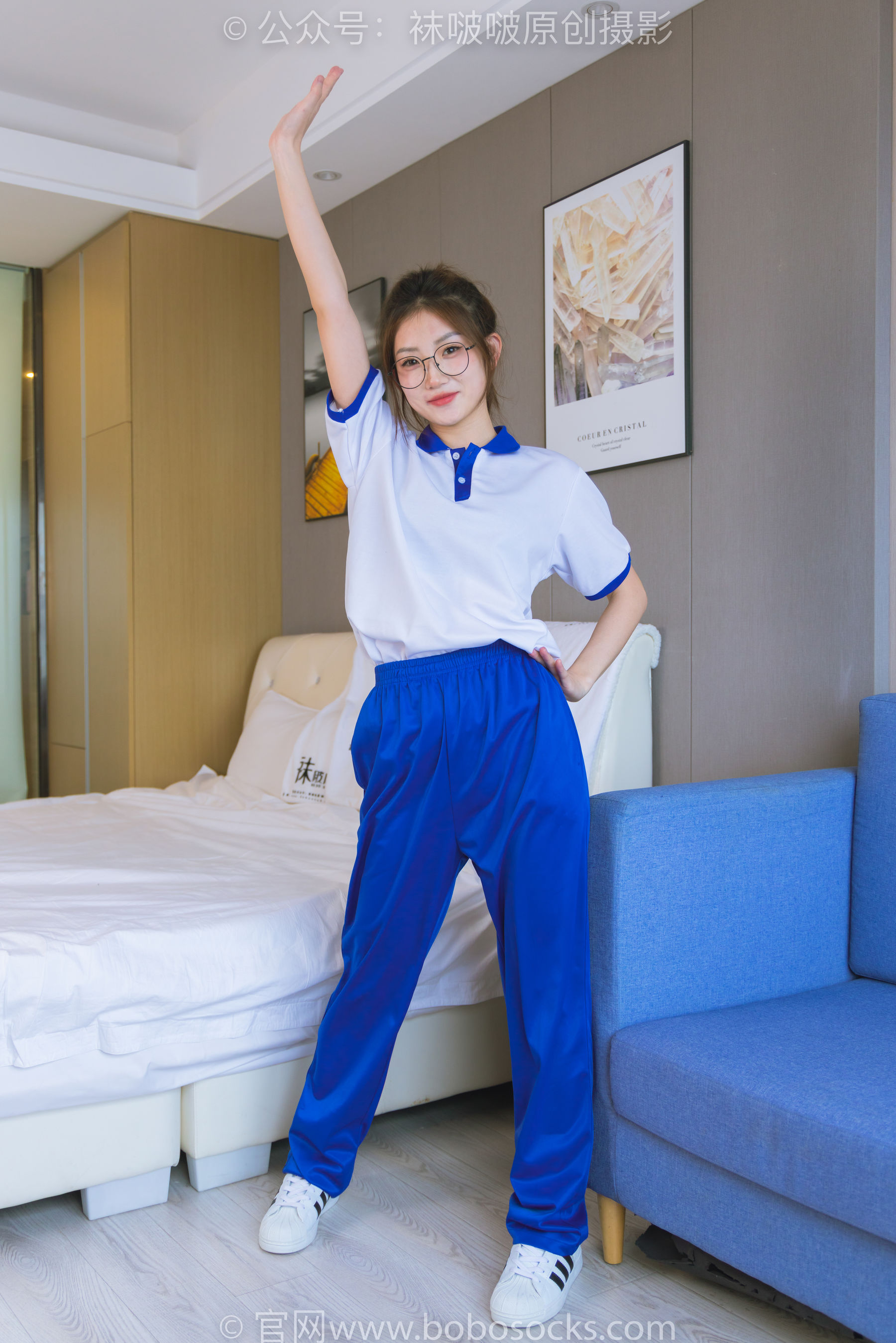 BoBoSocks袜啵啵 No.193 小沫-贝壳头板鞋、白棉袜、肉丝、校服裤里丝