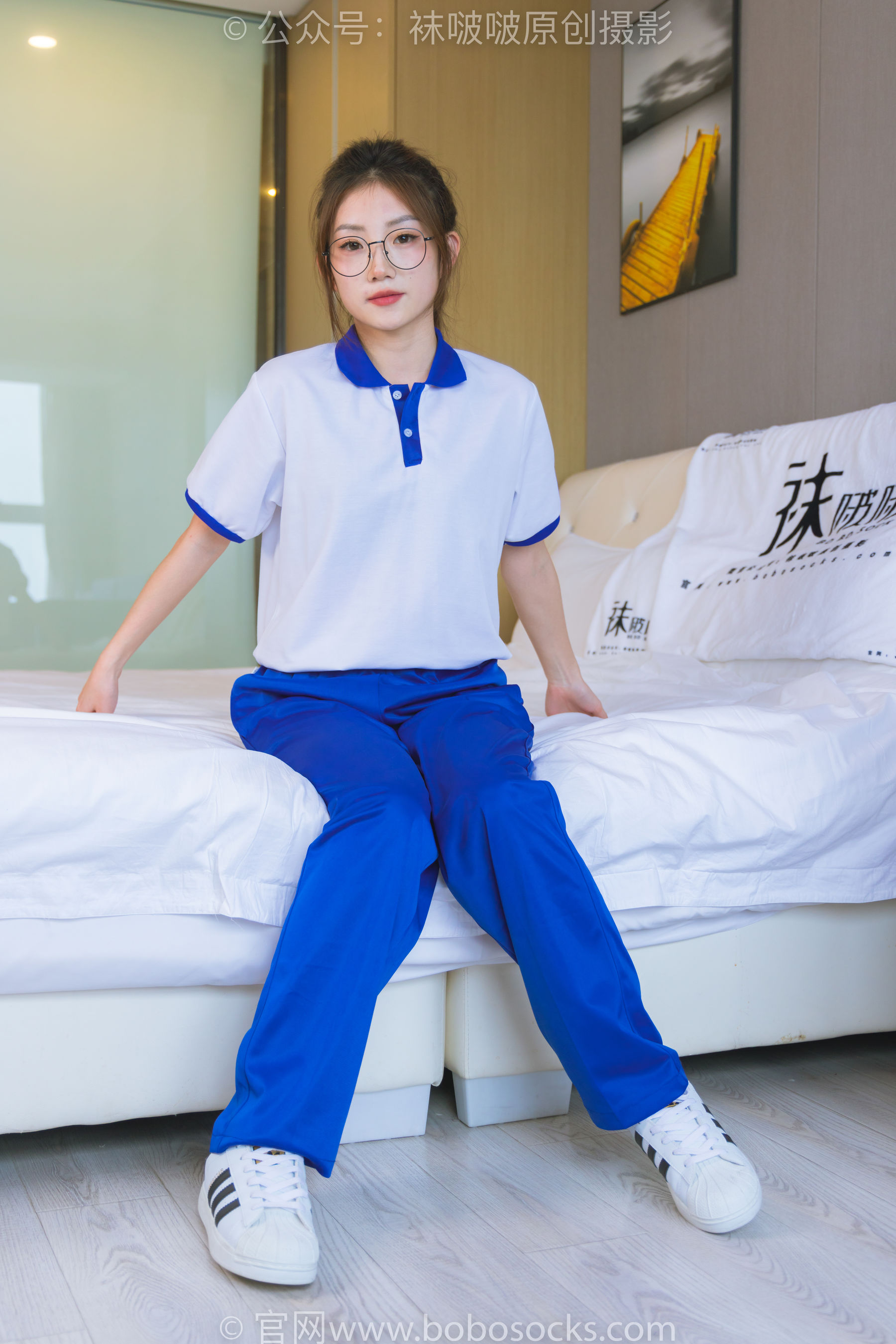 BoBoSocks袜啵啵 No.193 小沫-贝壳头板鞋、白棉袜、肉丝、校服裤里丝
