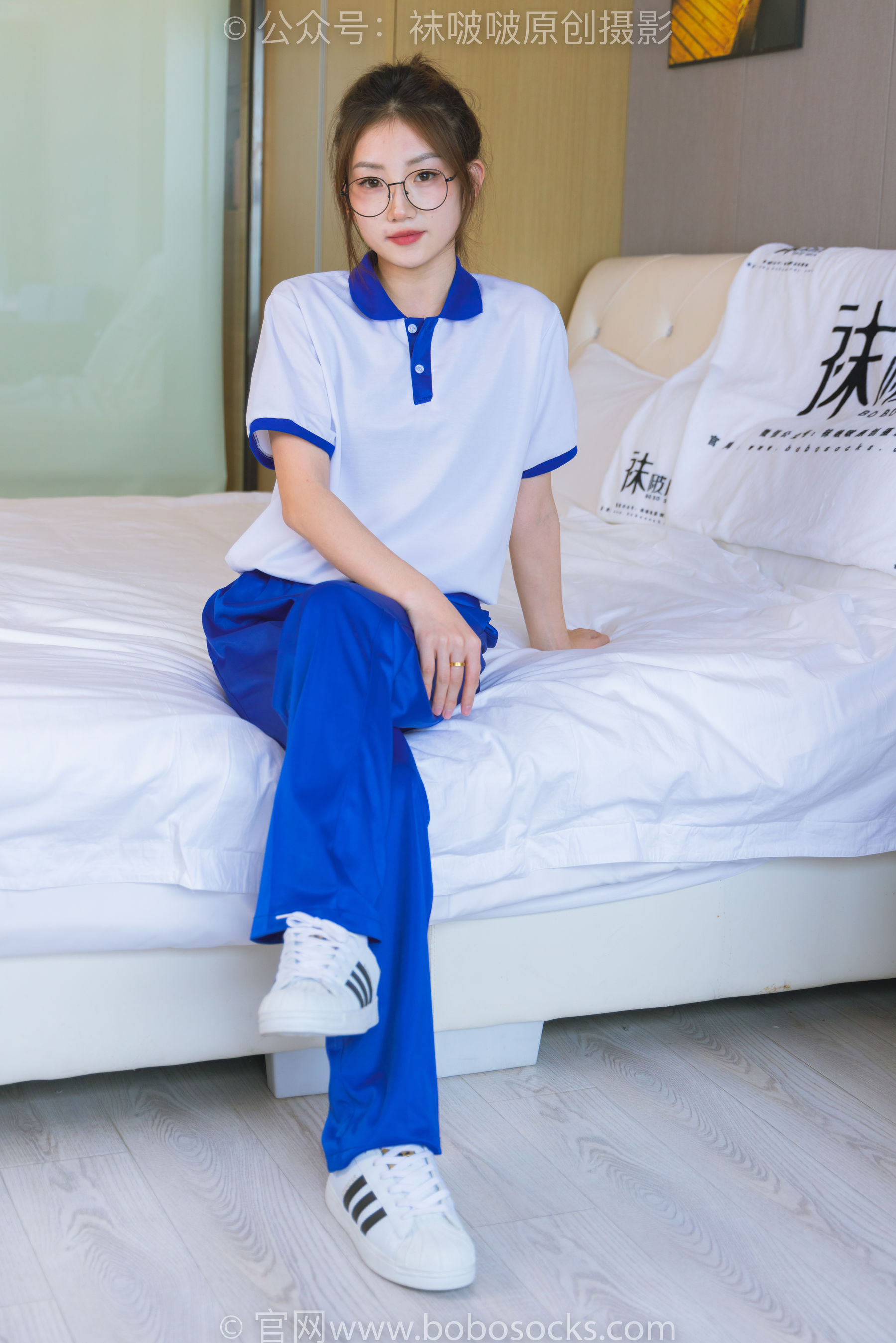 BoBoSocks袜啵啵 No.193 小沫-贝壳头板鞋、白棉袜、肉丝、校服裤里丝