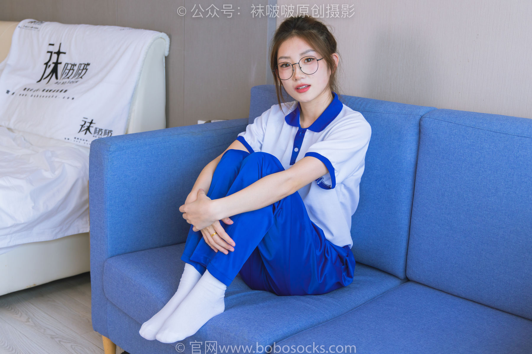 BoBoSocks袜啵啵 No.193 小沫-贝壳头板鞋、白棉袜、肉丝、校服裤里丝