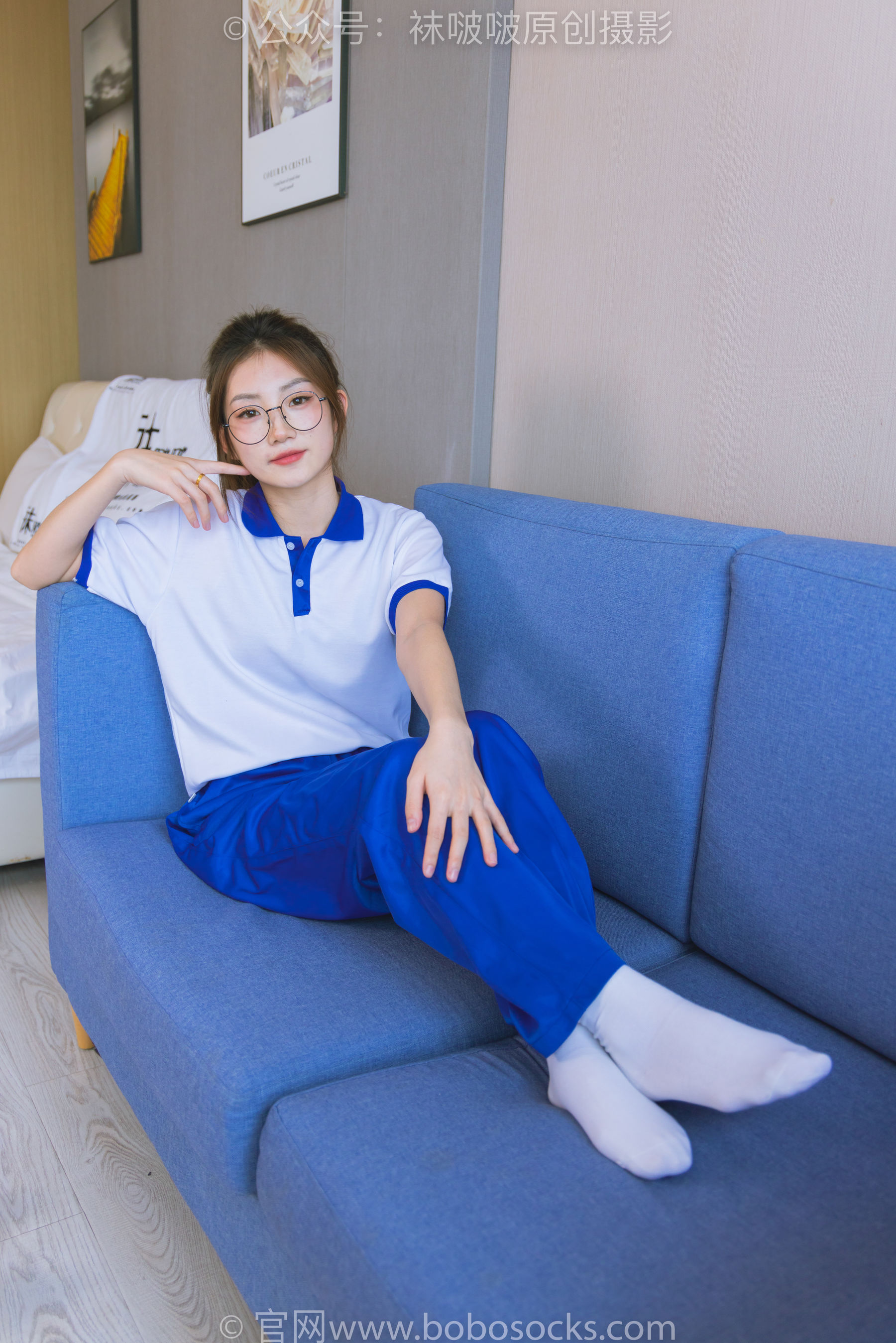 BoBoSocks袜啵啵 No.193 小沫-贝壳头板鞋、白棉袜、肉丝、校服裤里丝