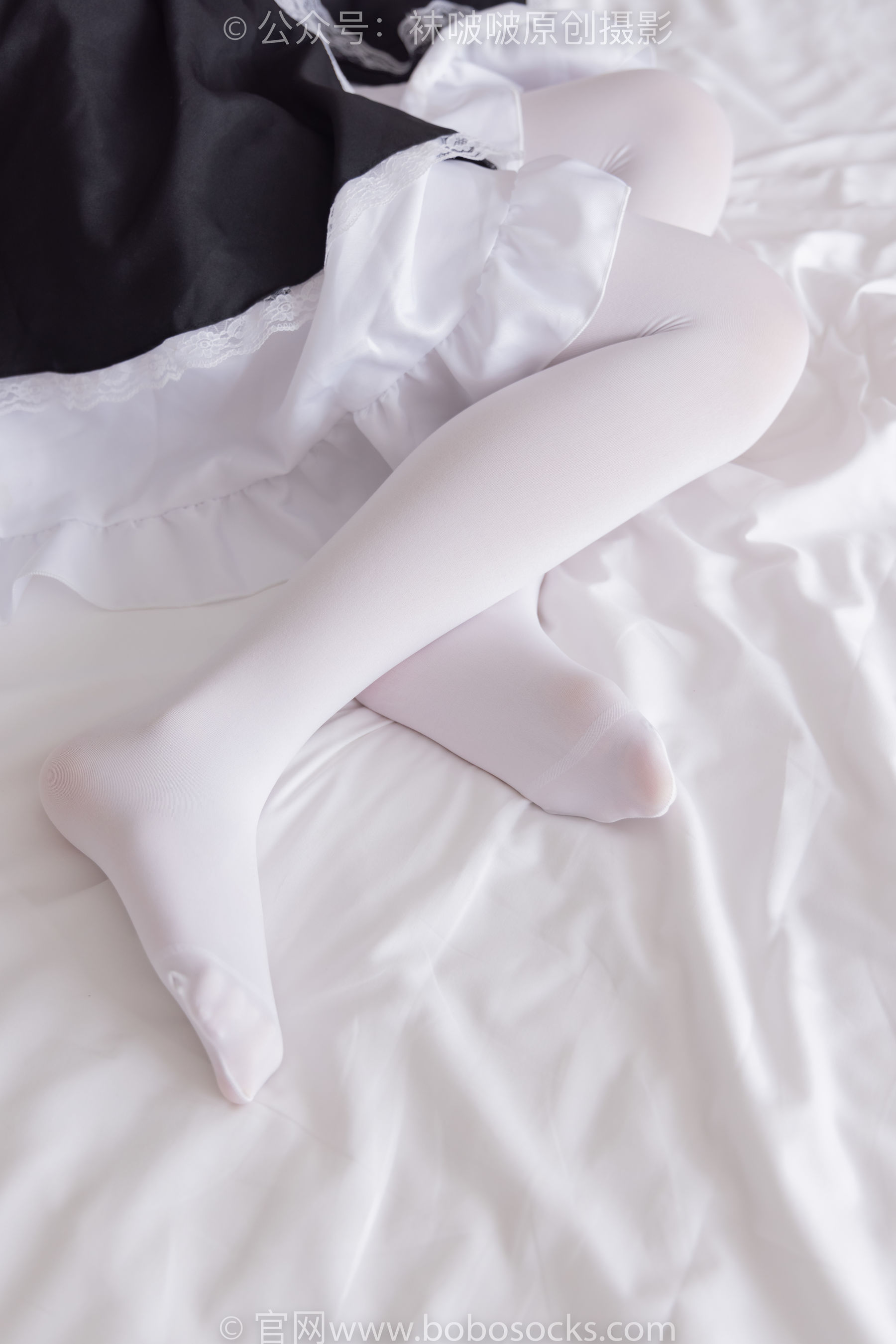 BoBoSocks袜啵啵 No.195 小甜豆-黑皮鞋、厚白丝、女仆装