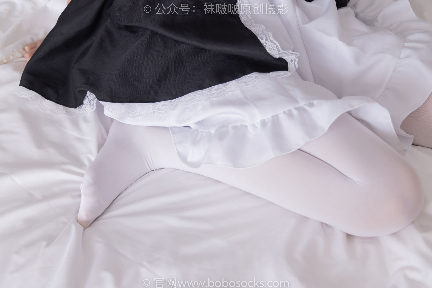 BoBoSocks袜啵啵 No.195 小甜豆-黑皮鞋、厚白丝、女仆装