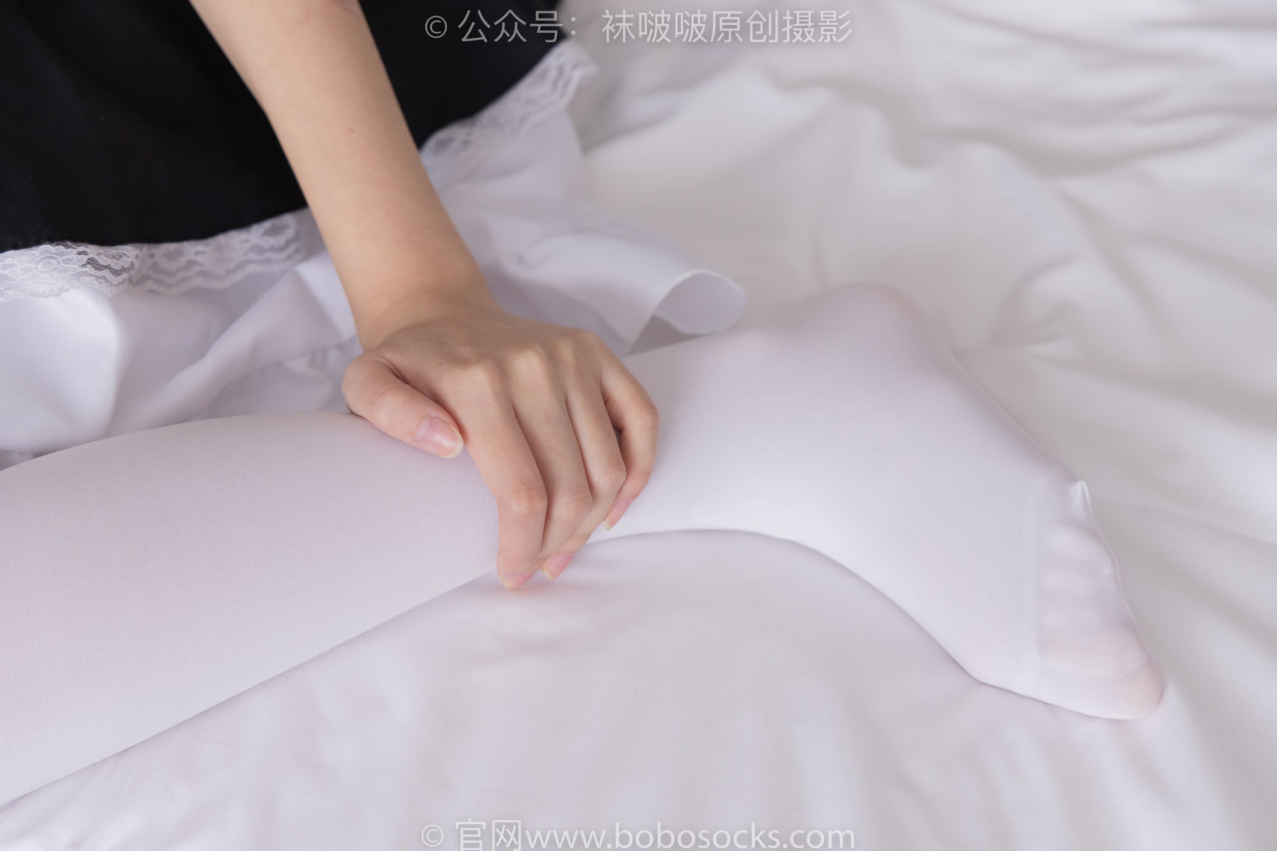 BoBoSocks袜啵啵 No.195 小甜豆-黑皮鞋、厚白丝、女仆装