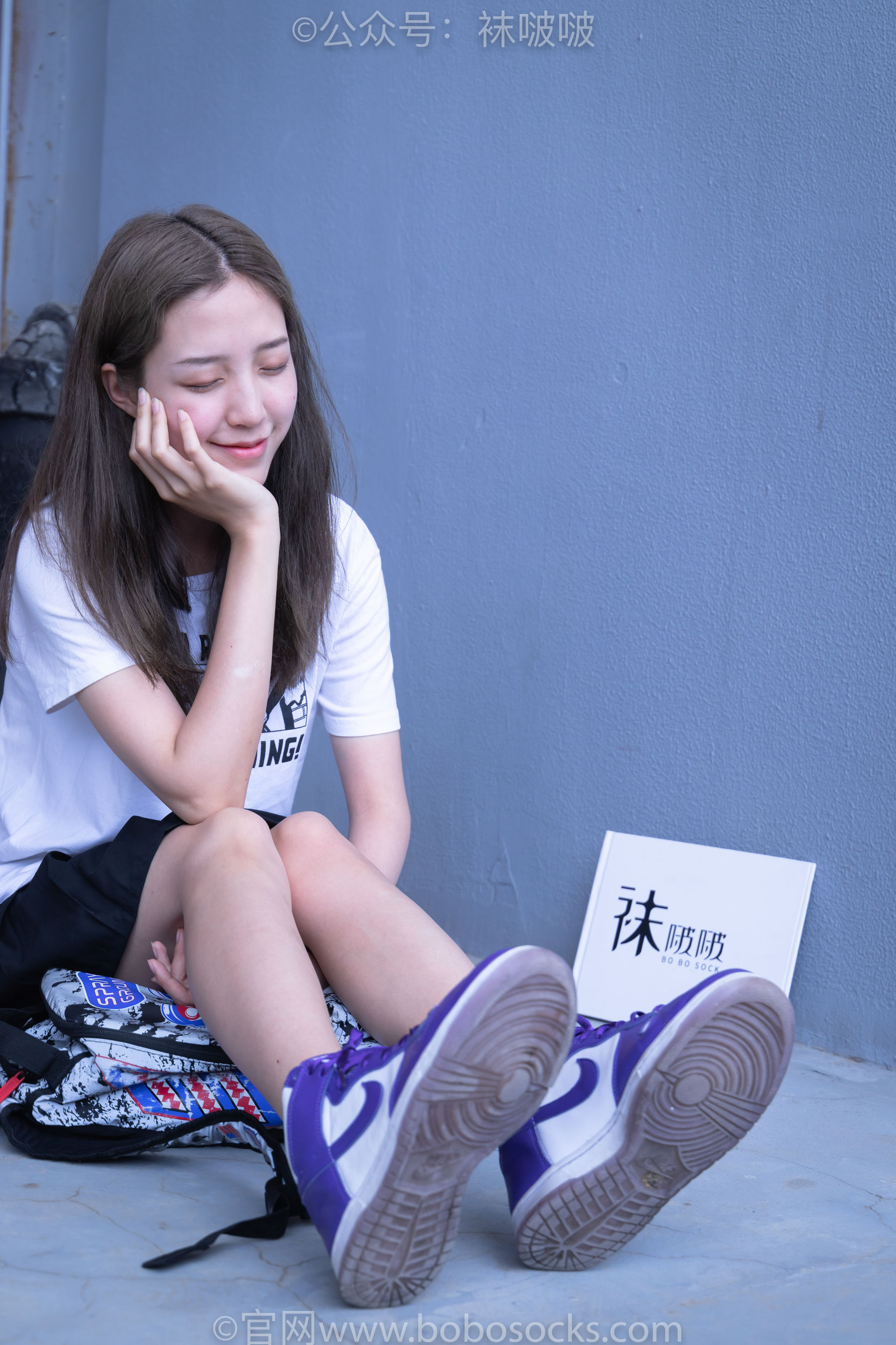 BoBoSocks袜啵啵 积分限定作品002 泡芙- AJ、白色棉质船袜、裸足