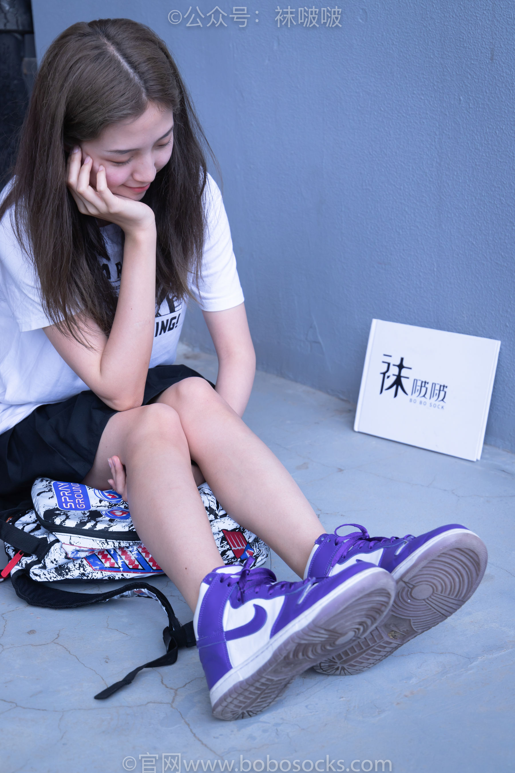 BoBoSocks袜啵啵 积分限定作品002 泡芙- AJ、白色棉质船袜、裸足