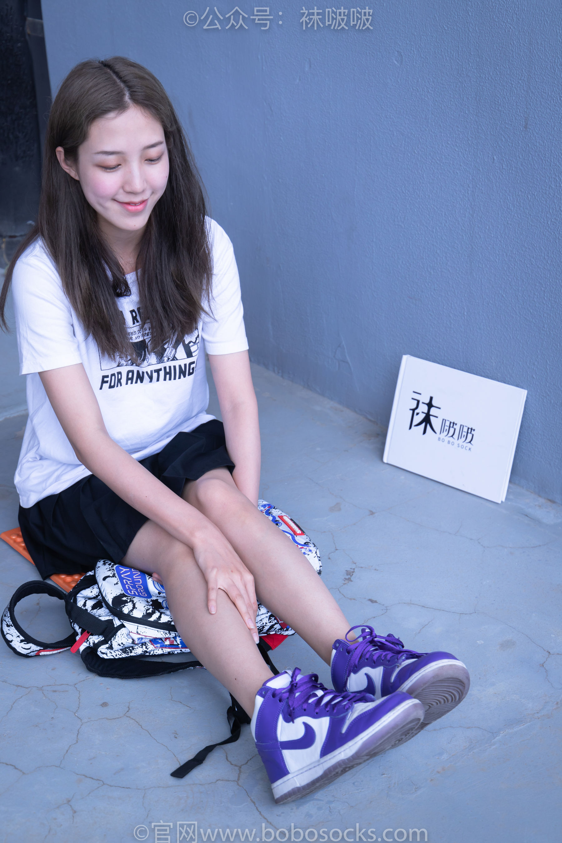 BoBoSocks袜啵啵 积分限定作品002 泡芙- AJ、白色棉质船袜、裸足