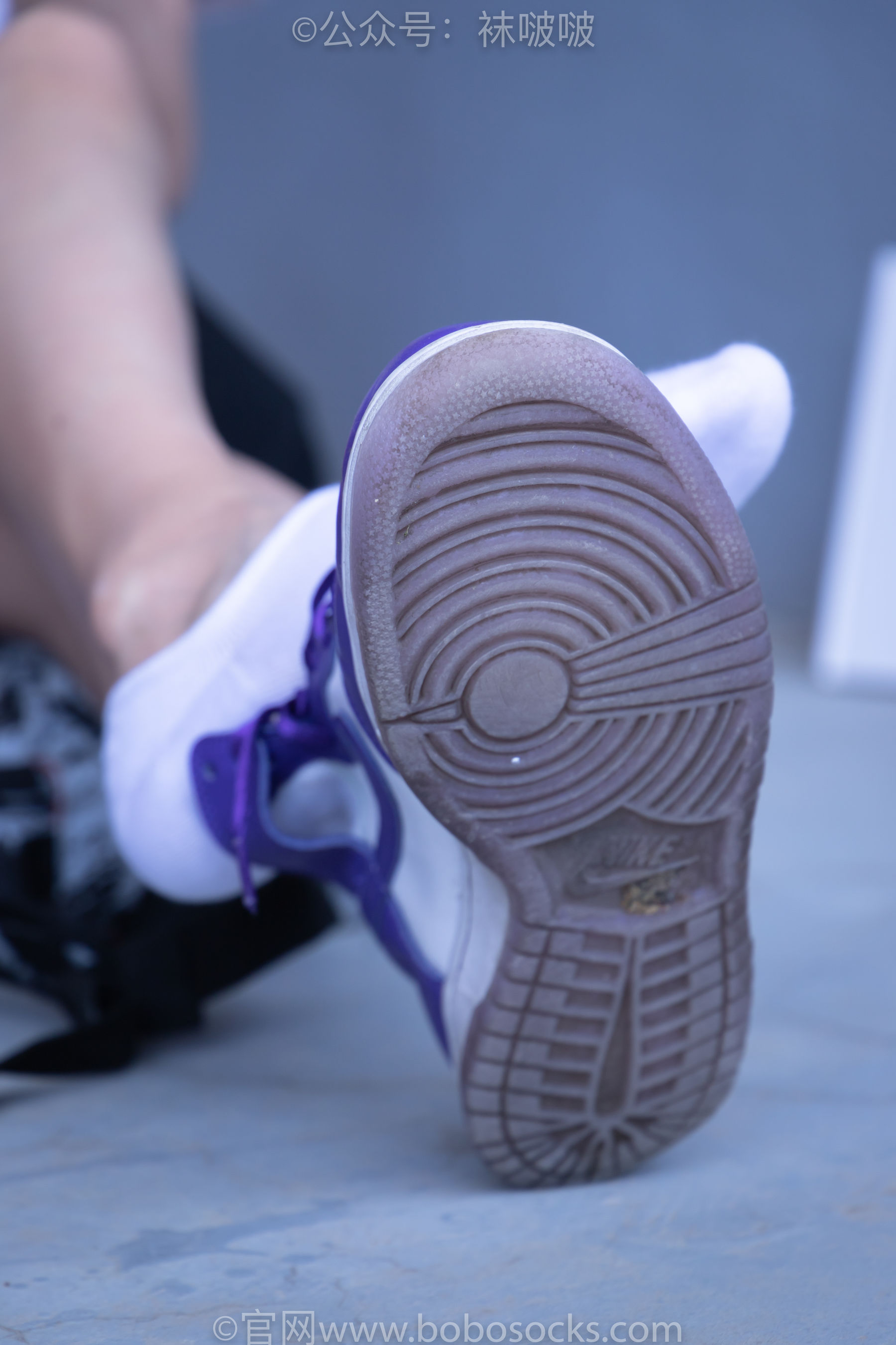 BoBoSocks袜啵啵 积分限定作品002 泡芙- AJ、白色棉质船袜、裸足