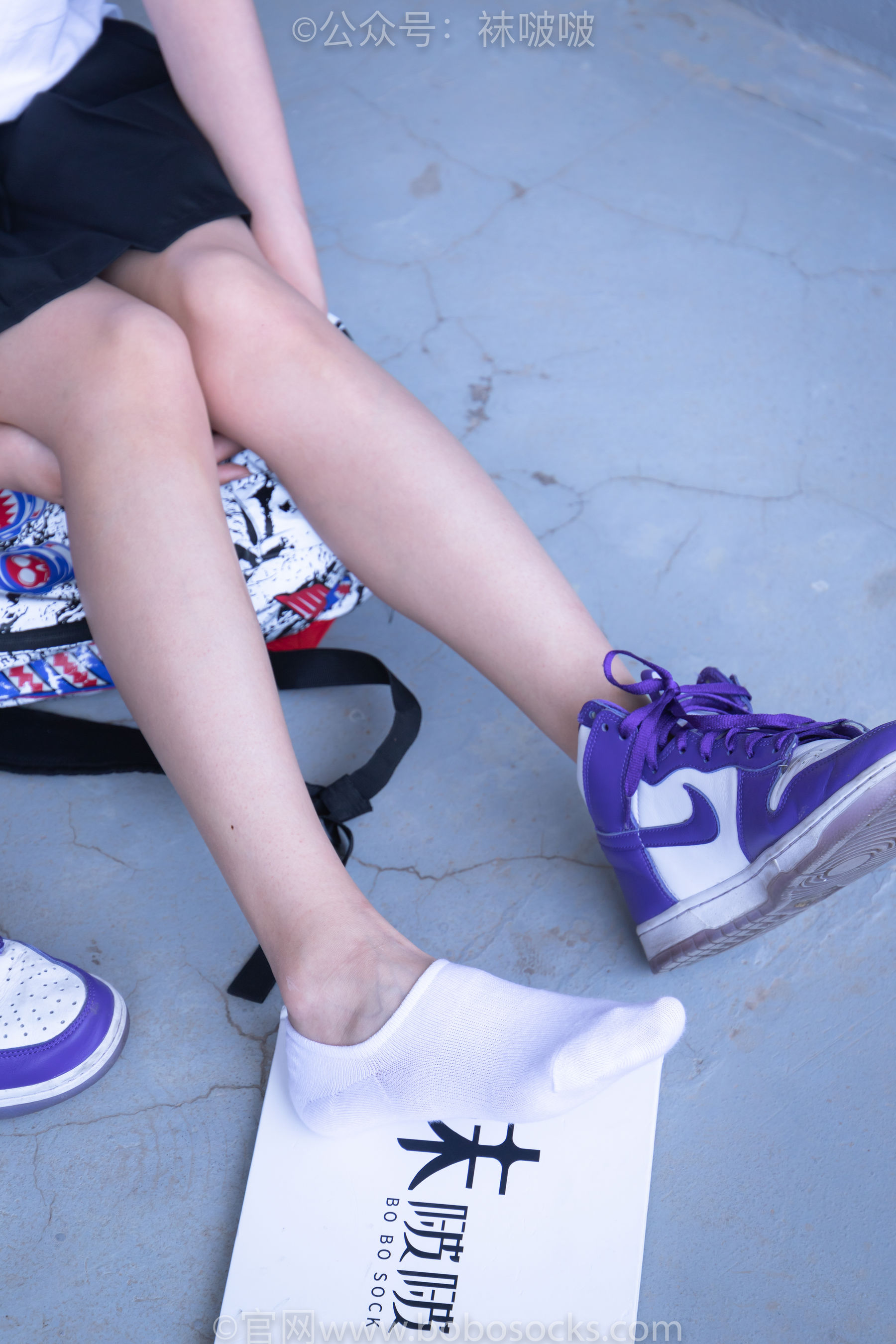 BoBoSocks袜啵啵 积分限定作品002 泡芙- AJ、白色棉质船袜、裸足