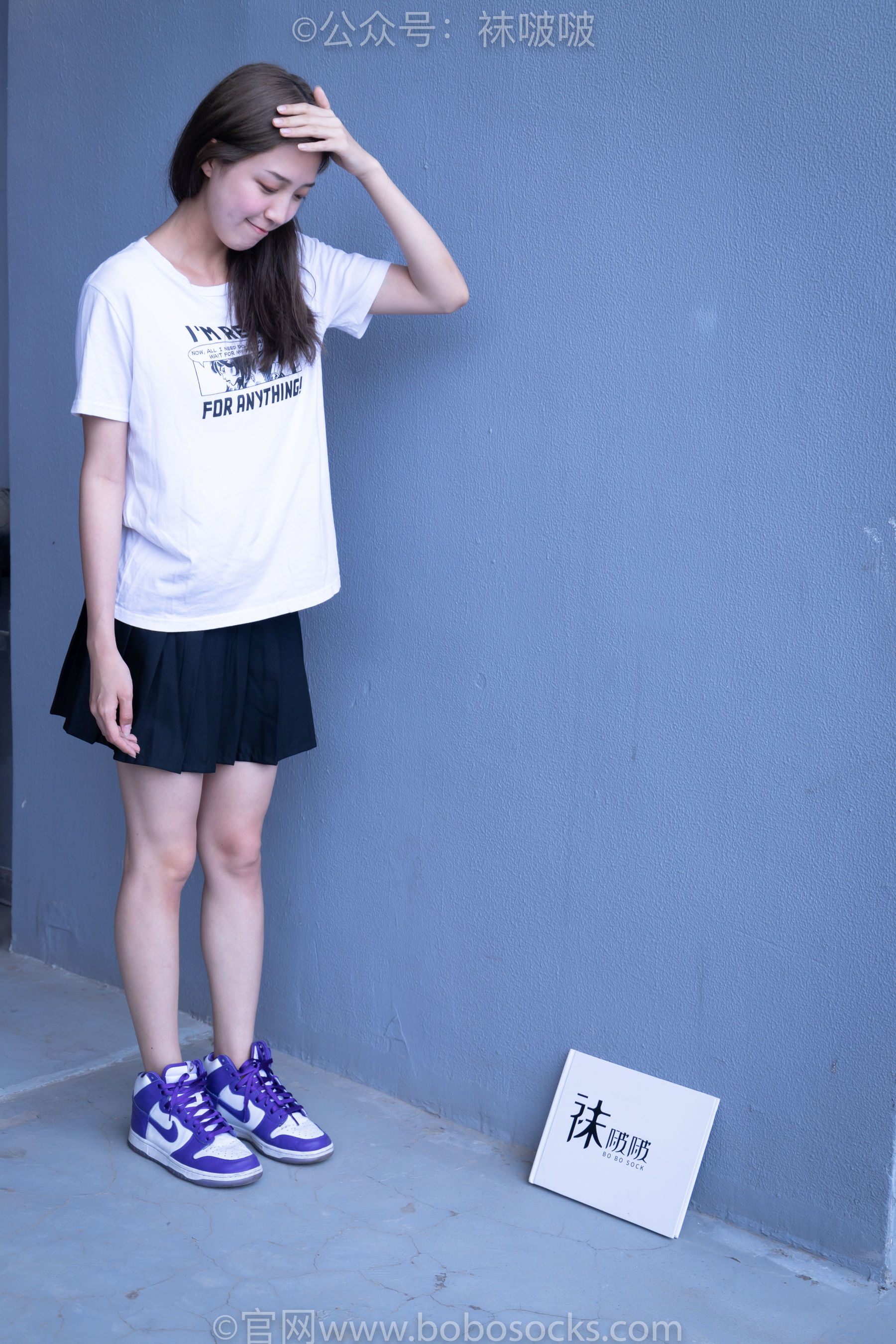 BoBoSocks袜啵啵 积分限定作品002 泡芙- AJ、白色棉质船袜、裸足