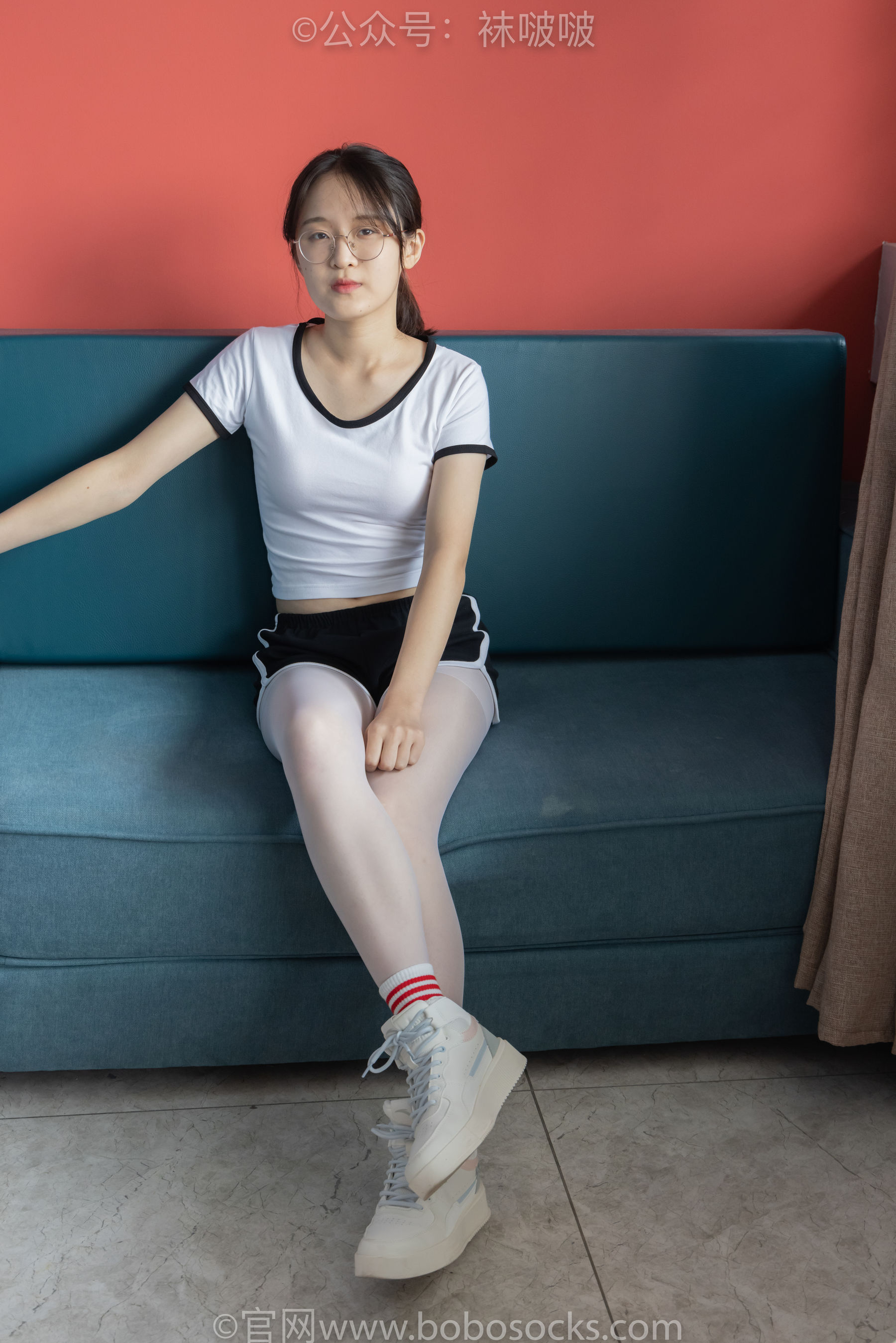 BoBoSocks袜啵啵 积分限定作品004 熊熊-板鞋、白棉袜、白丝