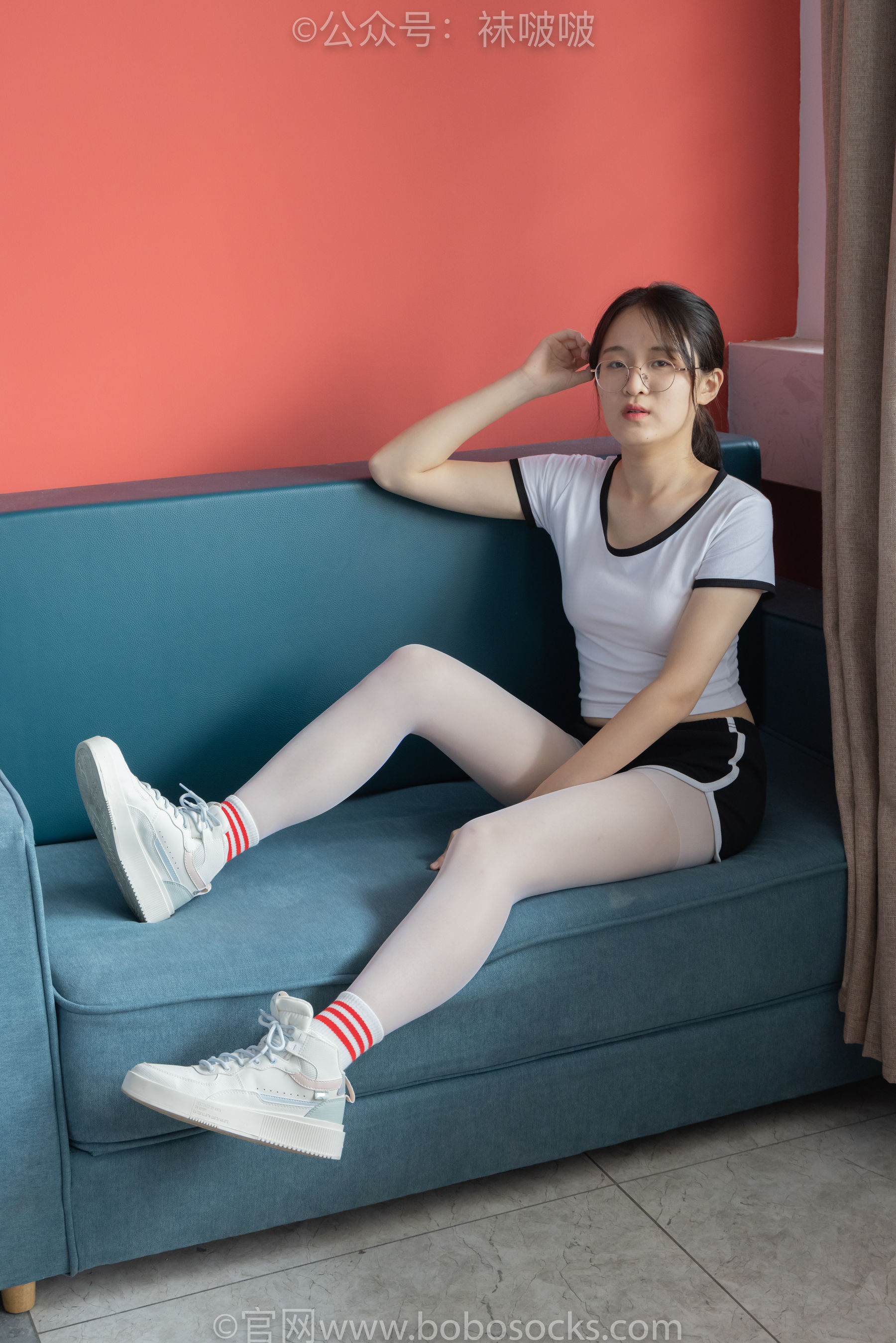BoBoSocks袜啵啵 积分限定作品004 熊熊-板鞋、白棉袜、白丝