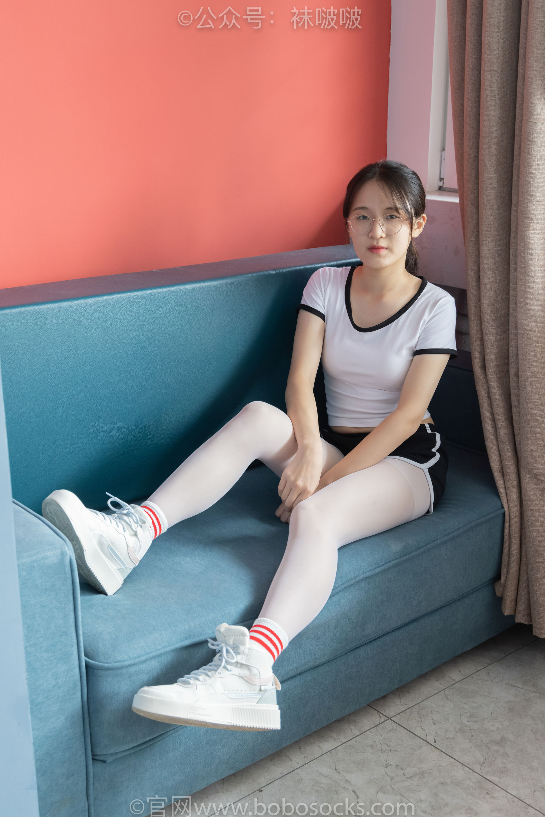 BoBoSocks袜啵啵 积分限定作品004 熊熊-板鞋、白棉袜、白丝