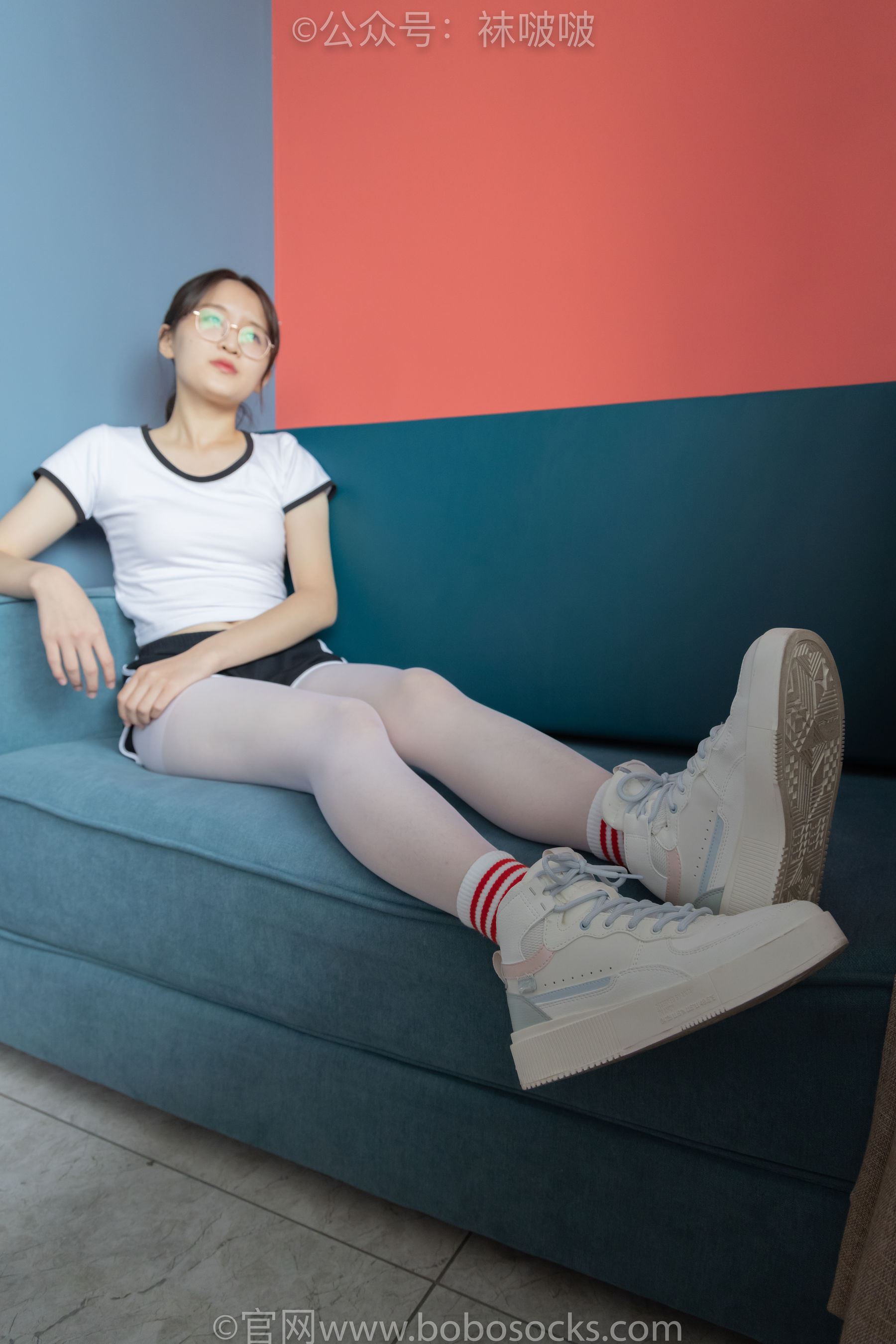 BoBoSocks袜啵啵 积分限定作品004 熊熊-板鞋、白棉袜、白丝