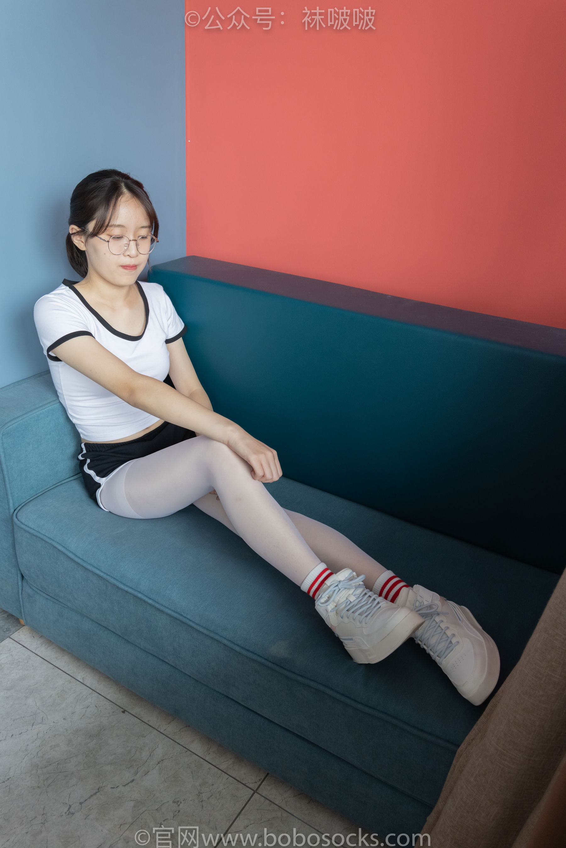 BoBoSocks袜啵啵 积分限定作品004 熊熊-板鞋、白棉袜、白丝