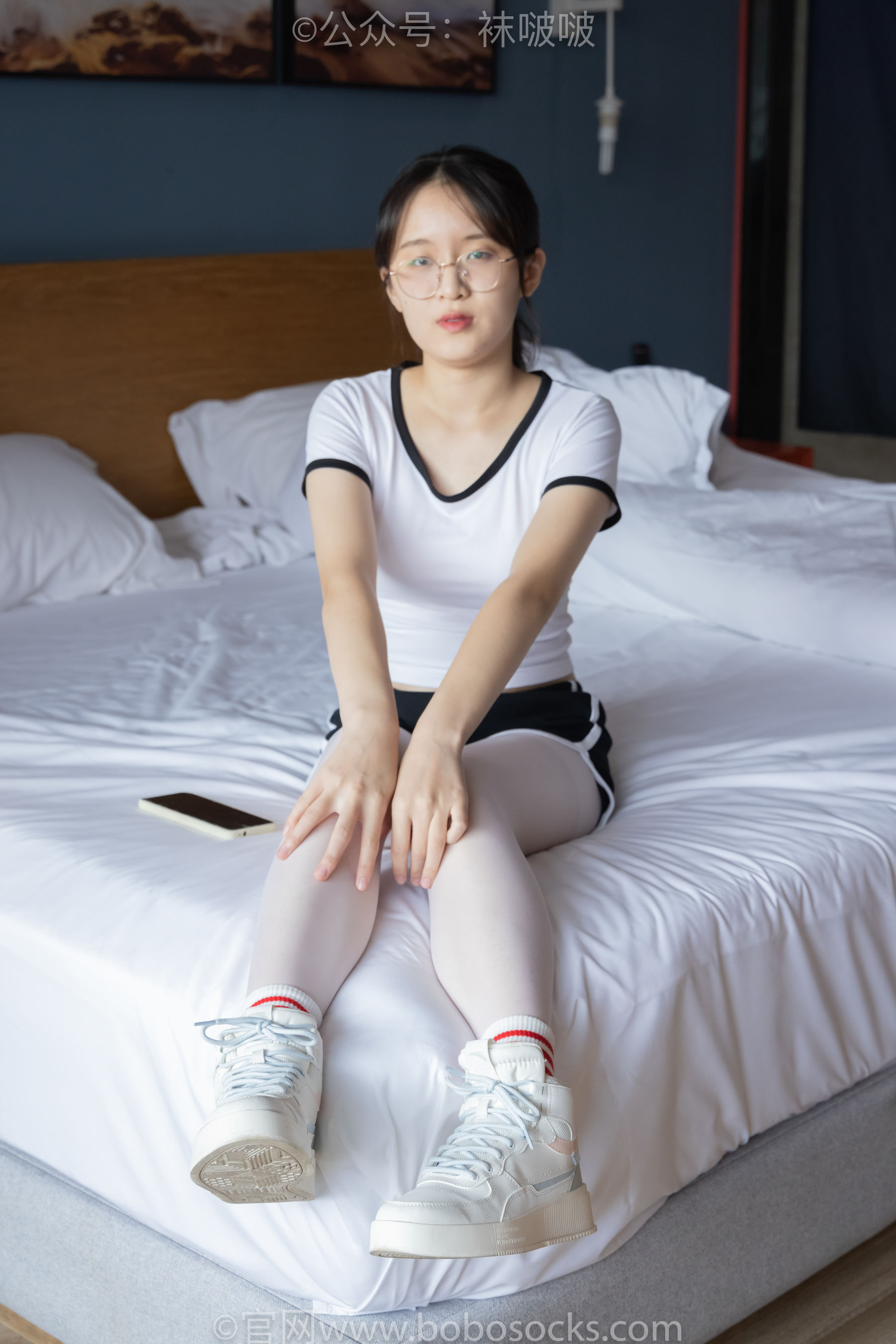 BoBoSocks袜啵啵 积分限定作品004 熊熊-板鞋、白棉袜、白丝
