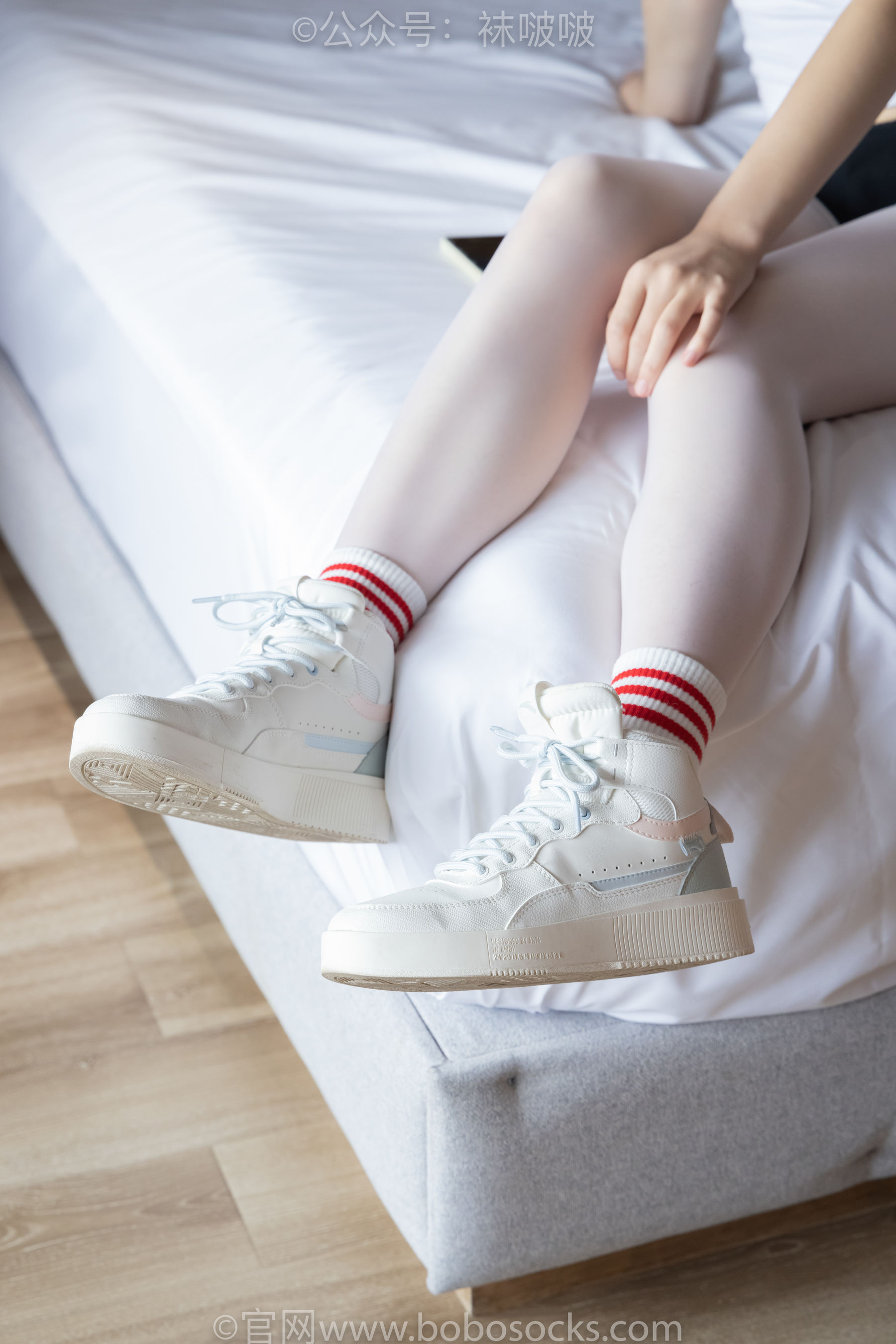 BoBoSocks袜啵啵 积分限定作品004 熊熊-板鞋、白棉袜、白丝
