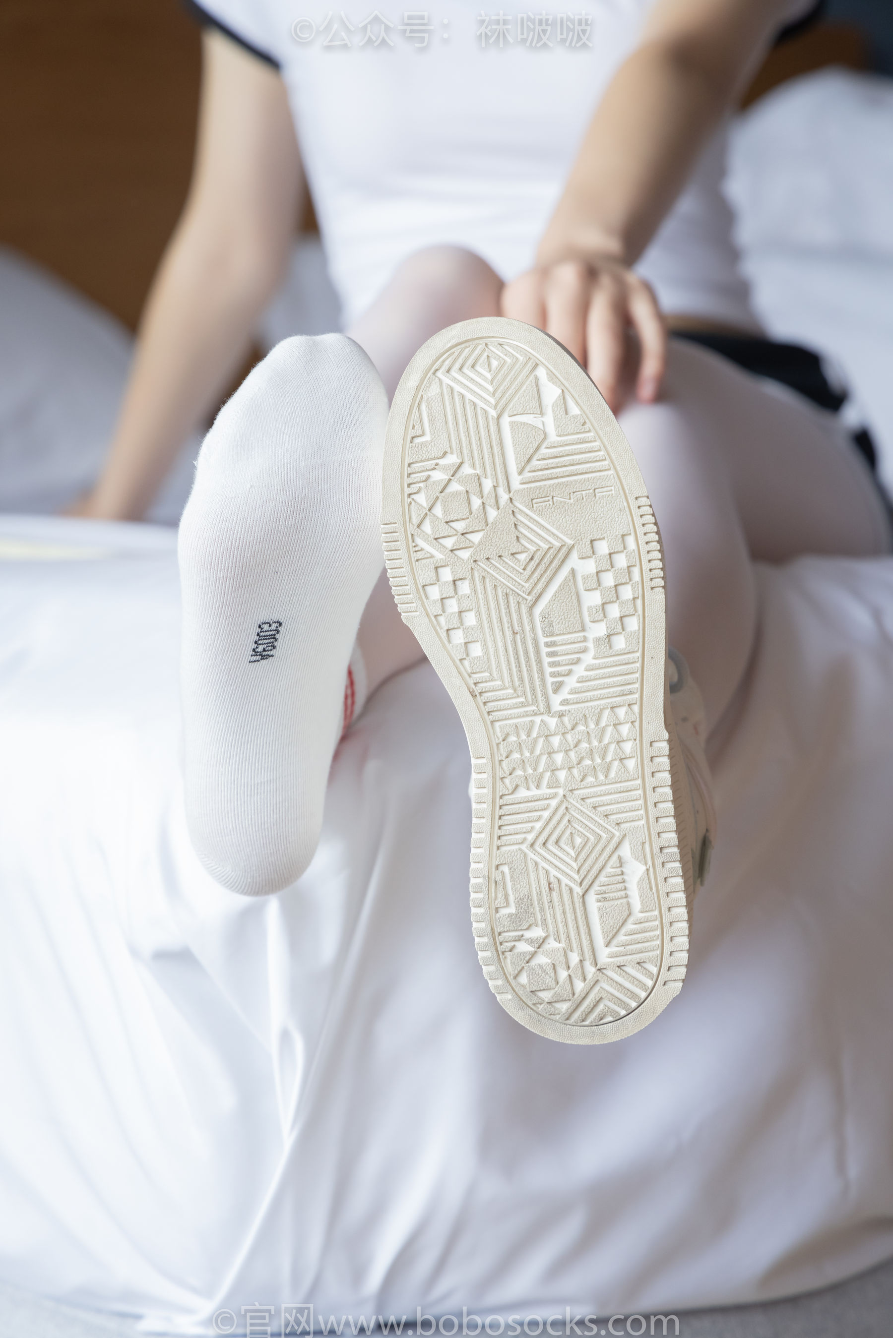 BoBoSocks袜啵啵 积分限定作品004 熊熊-板鞋、白棉袜、白丝